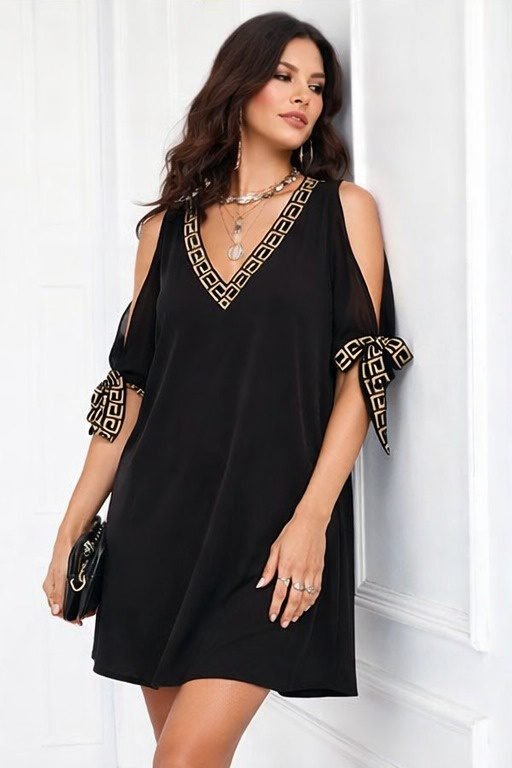Women's Short Sleeve V-Neck Short Sandy Dress