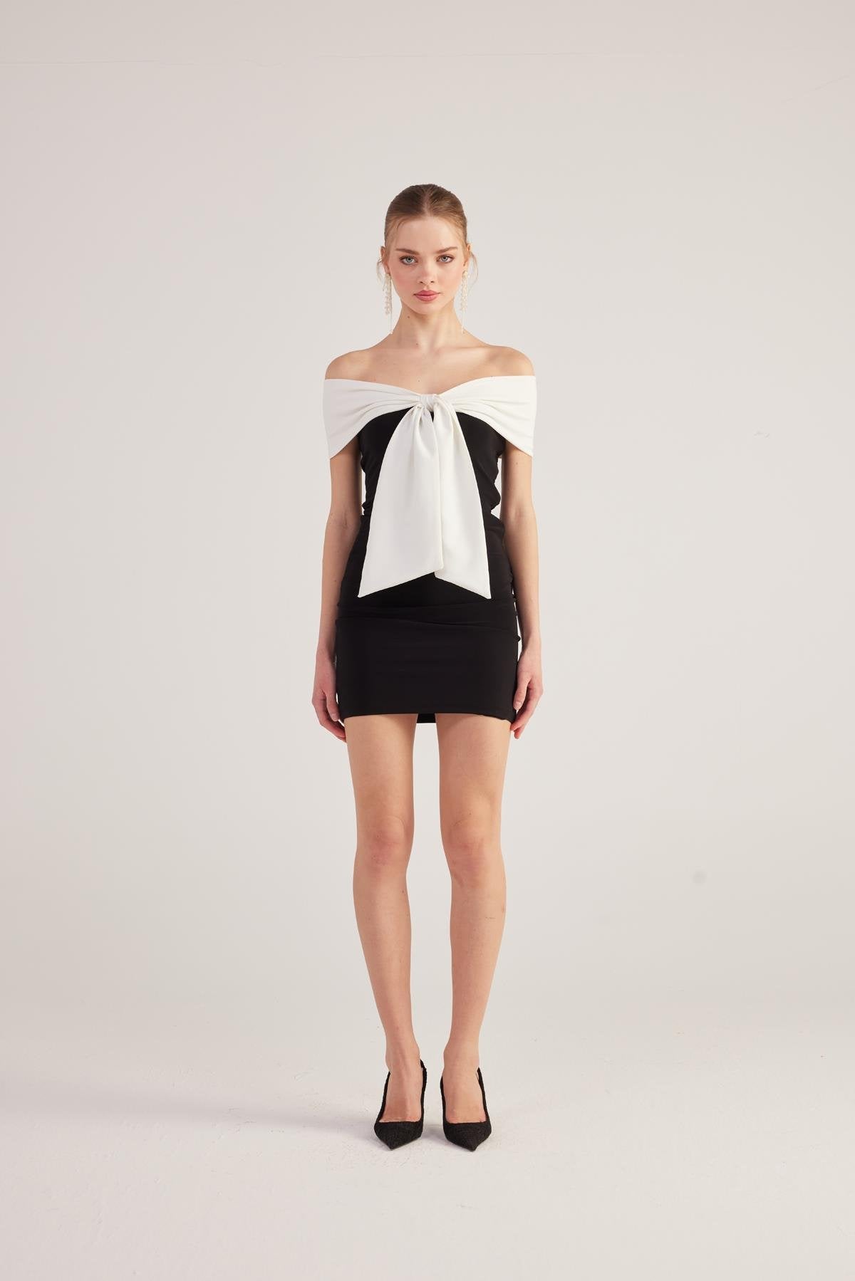 Madonna Yaka Mini Octavia Elbise Siyah