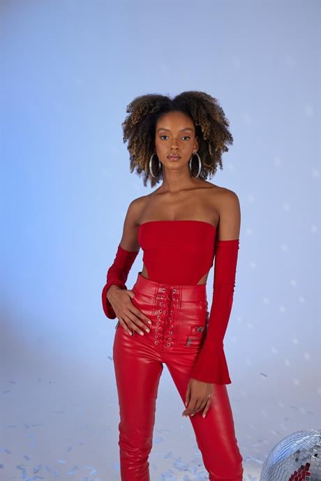 Rebeca Bodysuit Kırmızı Kırmızı L