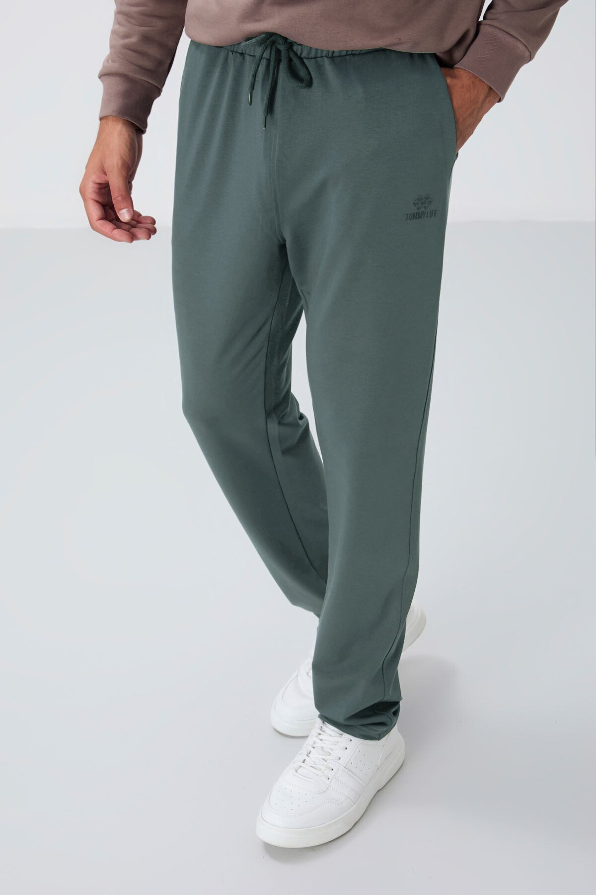 Çağla Bağcıklı Cepli Standart Kalıp Klasik Paça Erkek Eşofman Alt - 84682