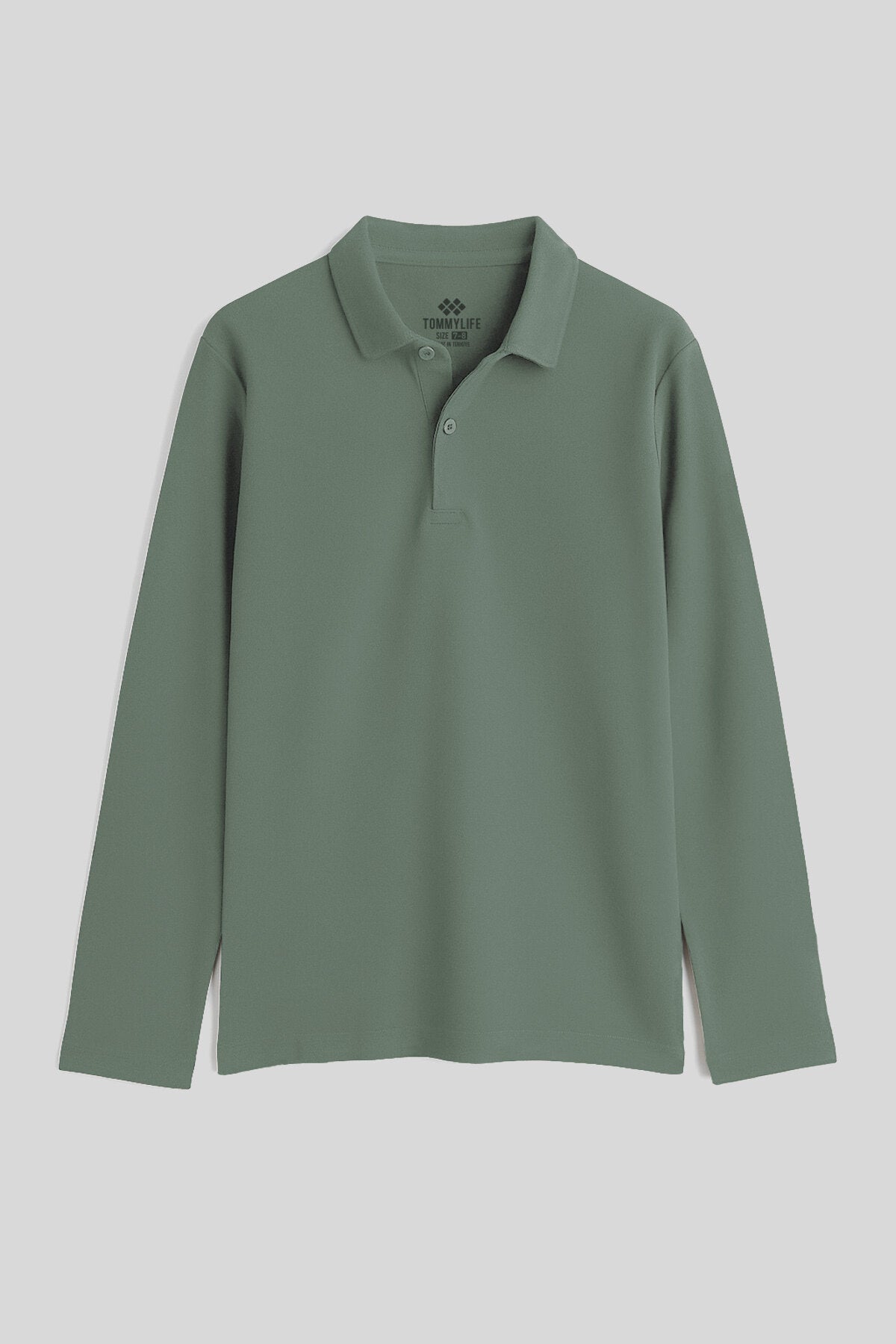 Çağla Polo Yaka Basic Uzun Kollu Unisex Çocuk T-Shirt - 11170