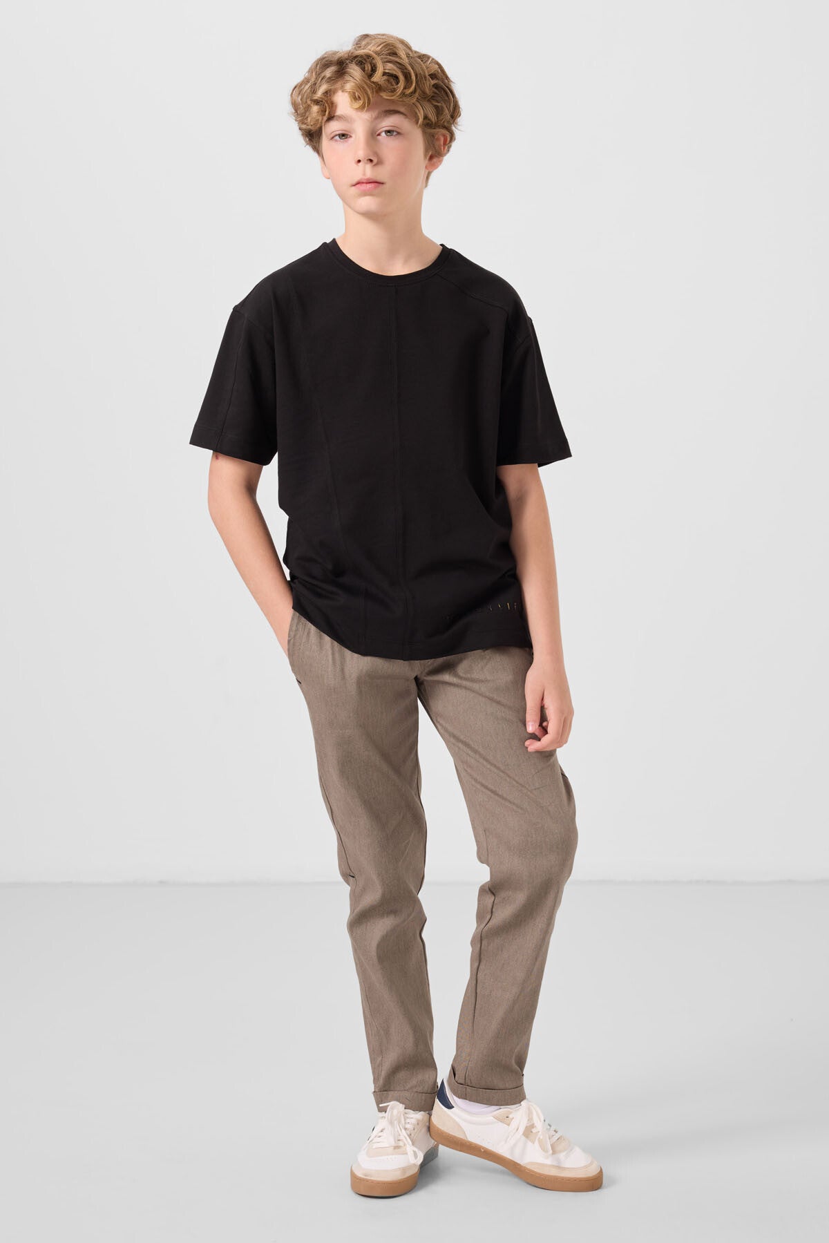 Camel Standart Fit Dokuma Hafif Esnek Chino Erkek Çocuk Pantolon - 11272