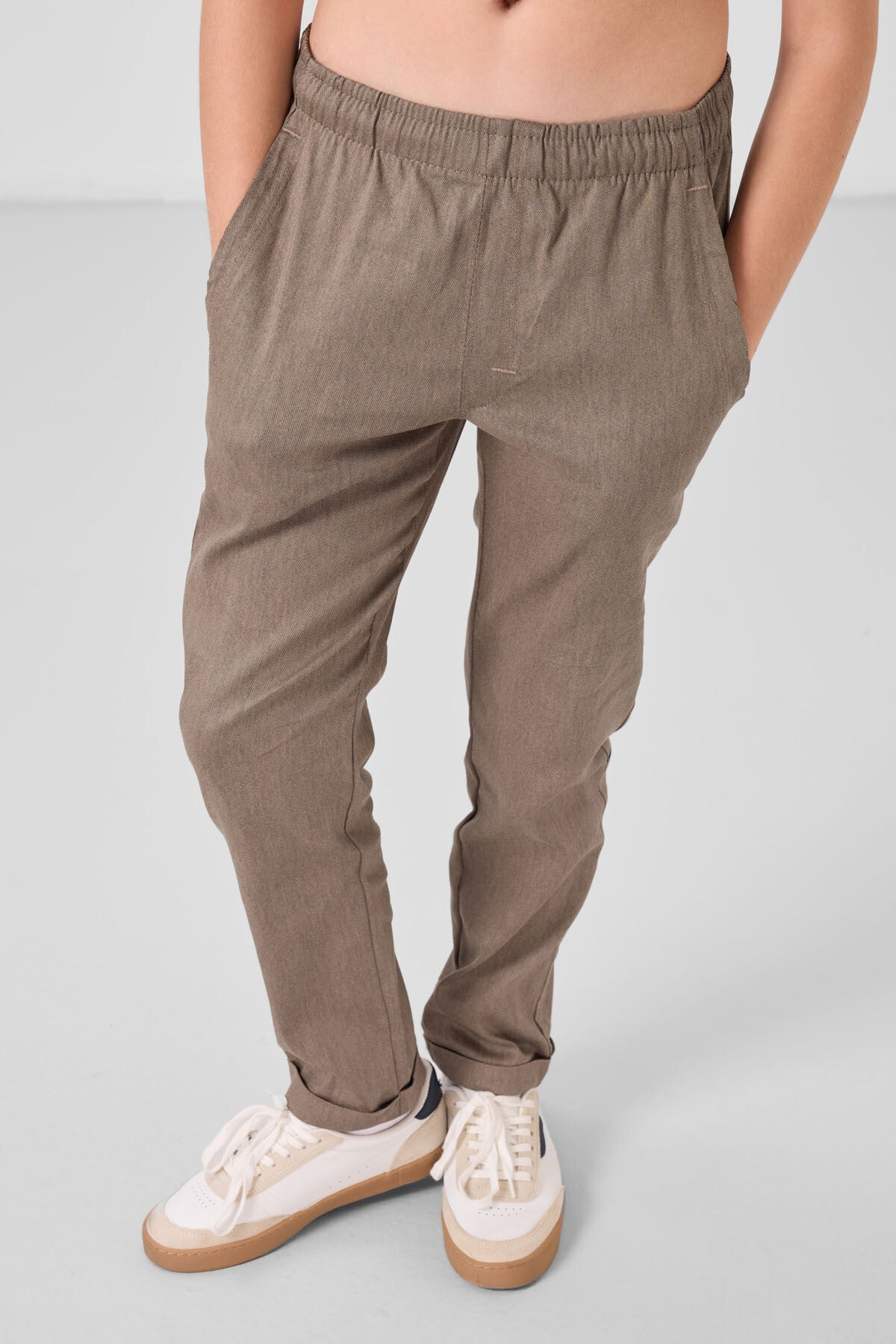 Camel Standart Fit Dokuma Hafif Esnek Chino Erkek Çocuk Pantolon - 11272