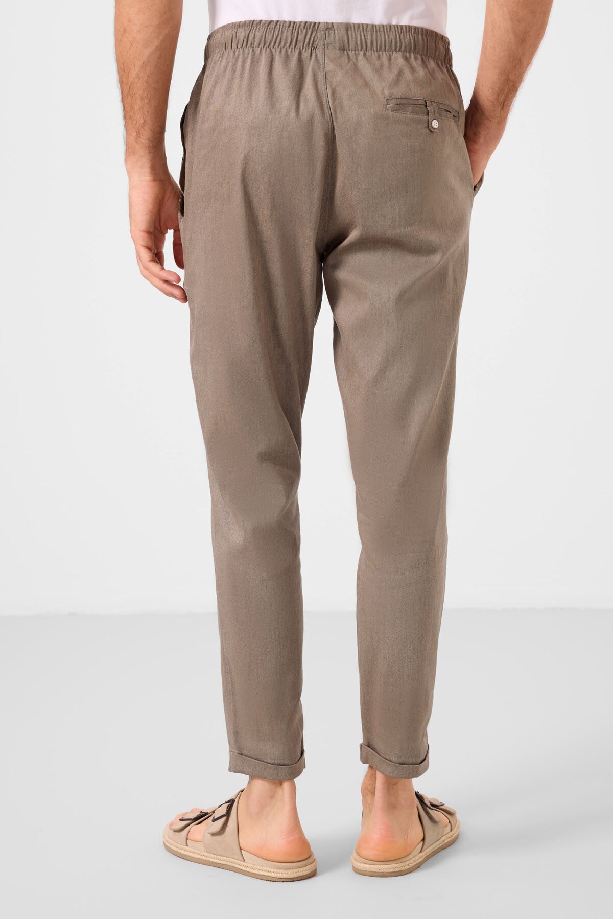 Camel Standart Fit Dokuma Hafif Esnek Chino Erkek Pantolon - 82178