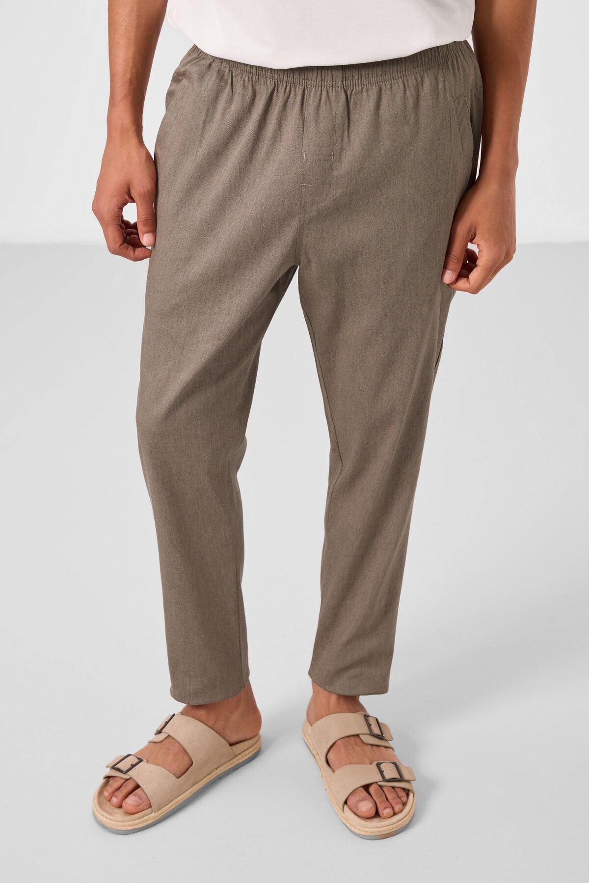 Camel Standart Fit Dokuma Hafif Esnek Chino Erkek Pantolon - 82179