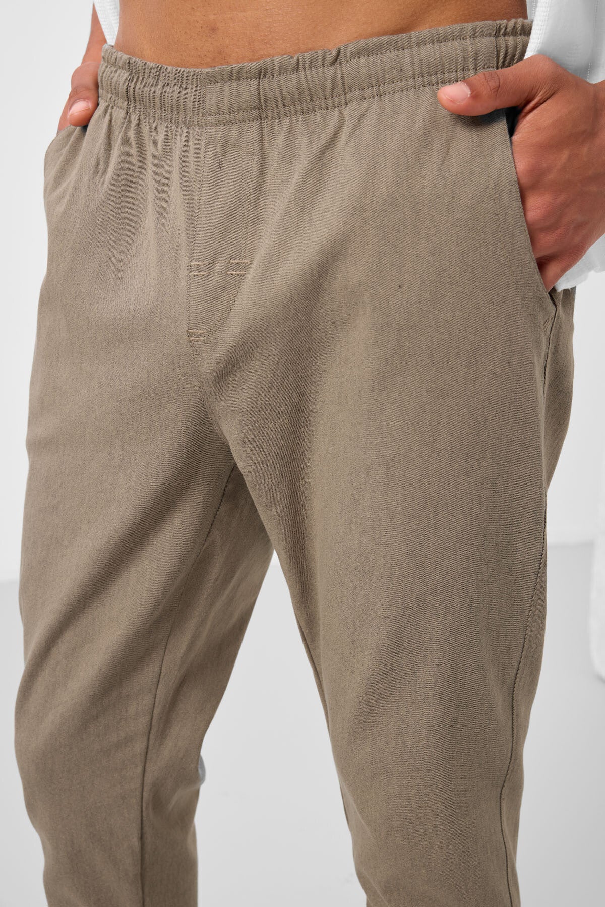 Camel Standart Fit Dokuma Hafif Esnek Chino Erkek Pantolon - 82180