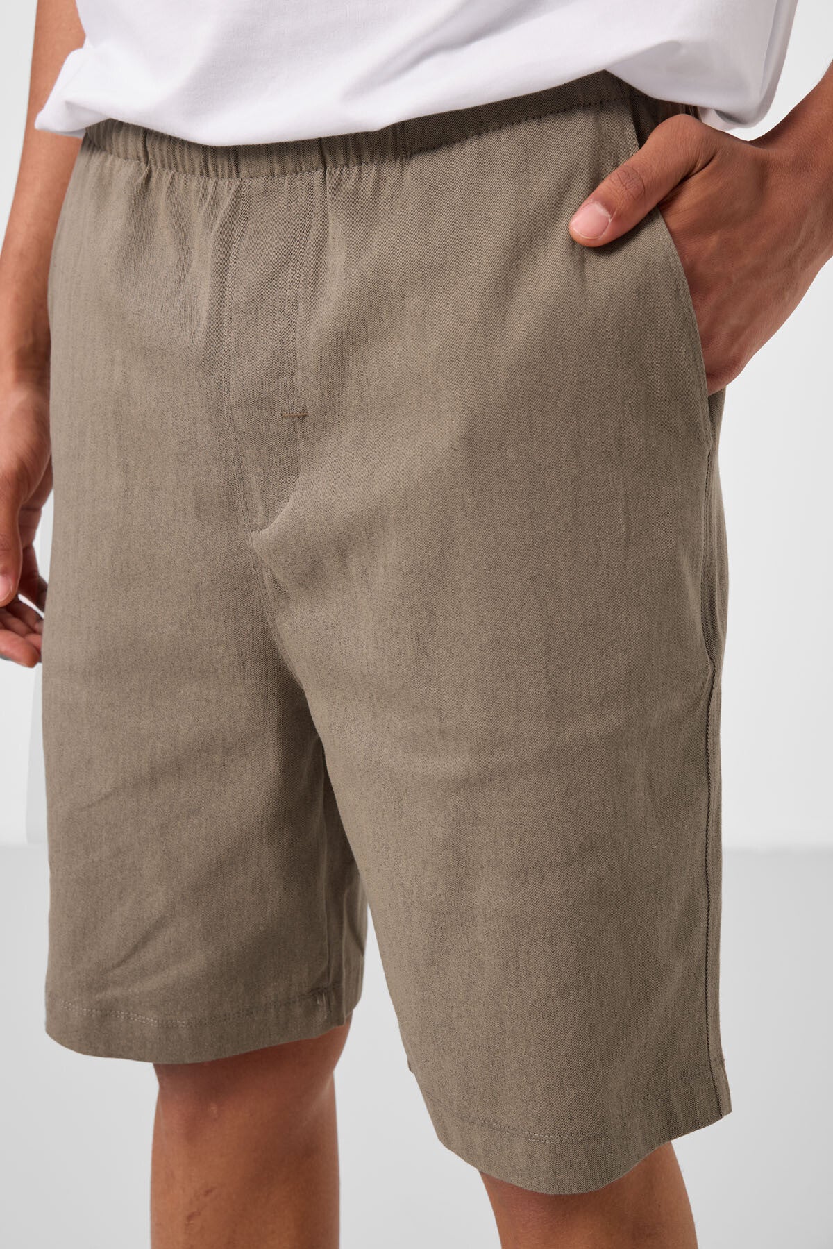 Camel Standart Fit Dokuma Hafif Esnek Chino Erkek Şort - 81291