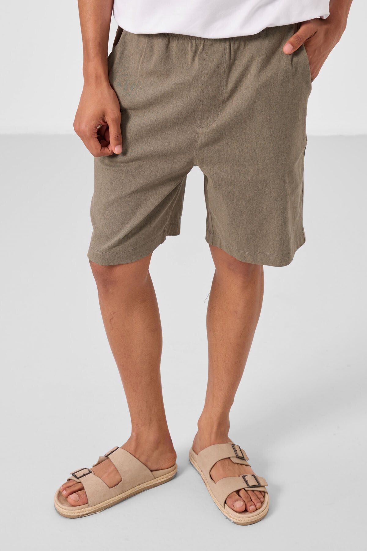 Camel Standart Fit Dokuma Hafif Esnek Chino Erkek Şort - 81291