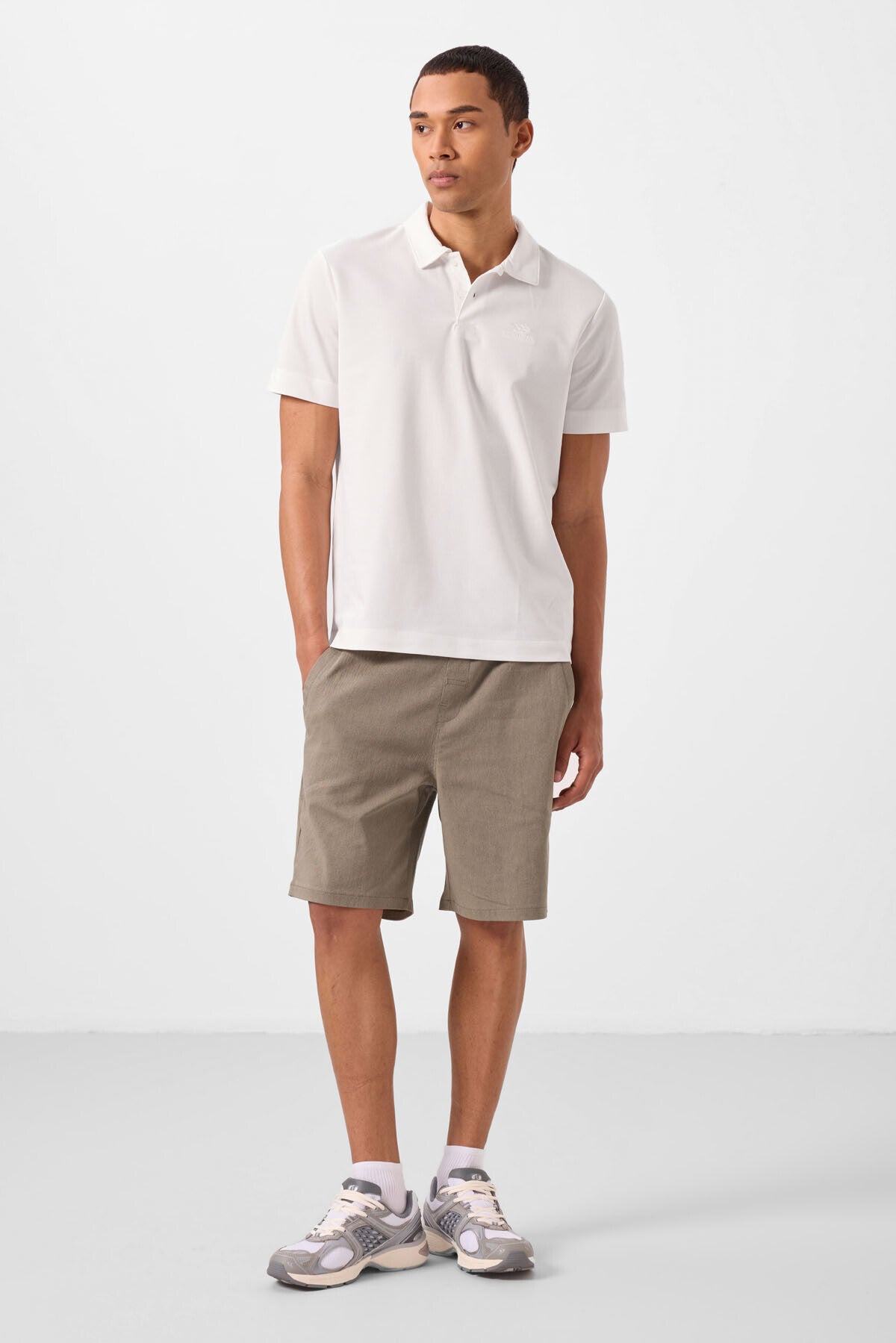 Camel Standart Fit Dokuma Hafif Esnek Chino Erkek Şort - 81292