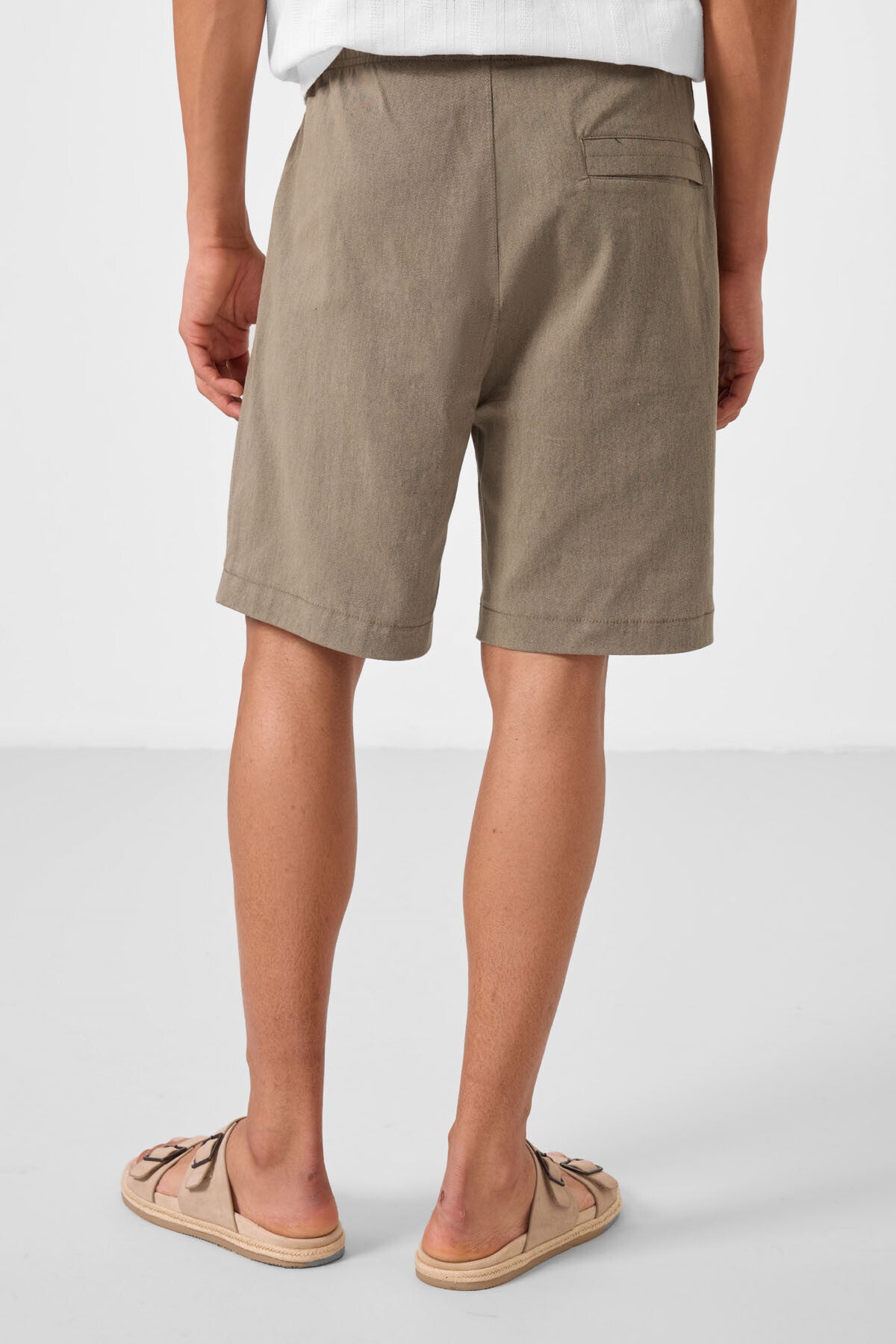 Camel Standart Fit Dokuma Hafif Esnek Chino Erkek Şort - 81293