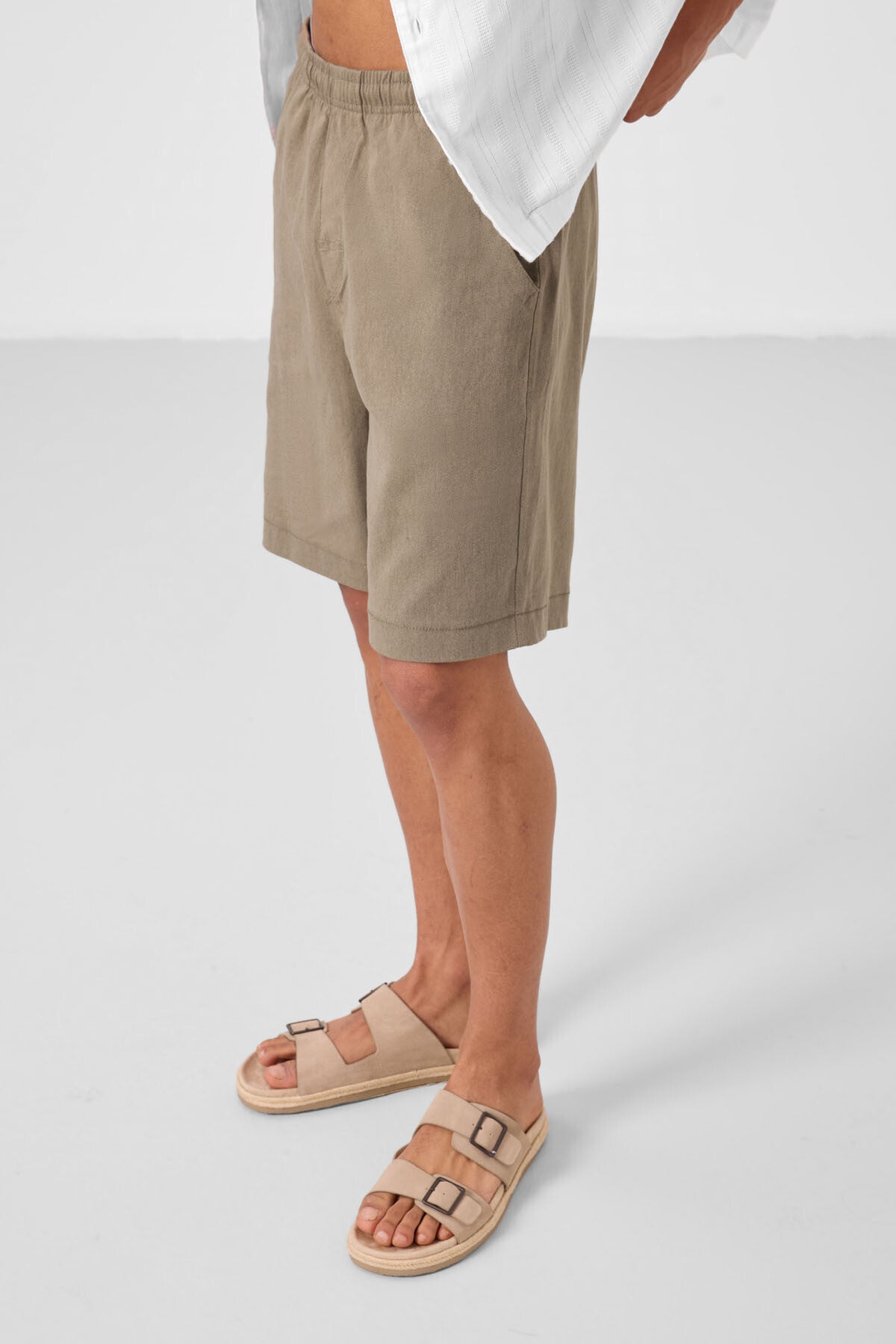 Camel Standart Fit Dokuma Hafif Esnek Chino Erkek Şort - 81293