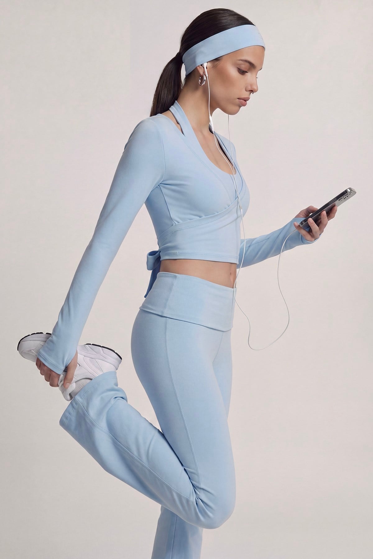 Bağlamalı Crop Kesim Ellen Bolero Mavi