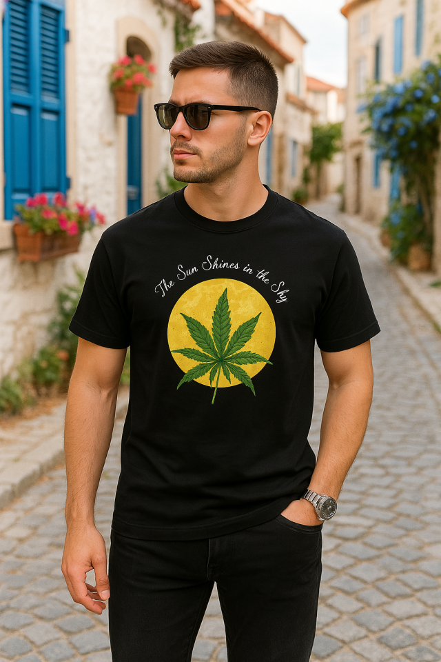 Front and Back Printed Oversize Crew Neck T-shirt - Black