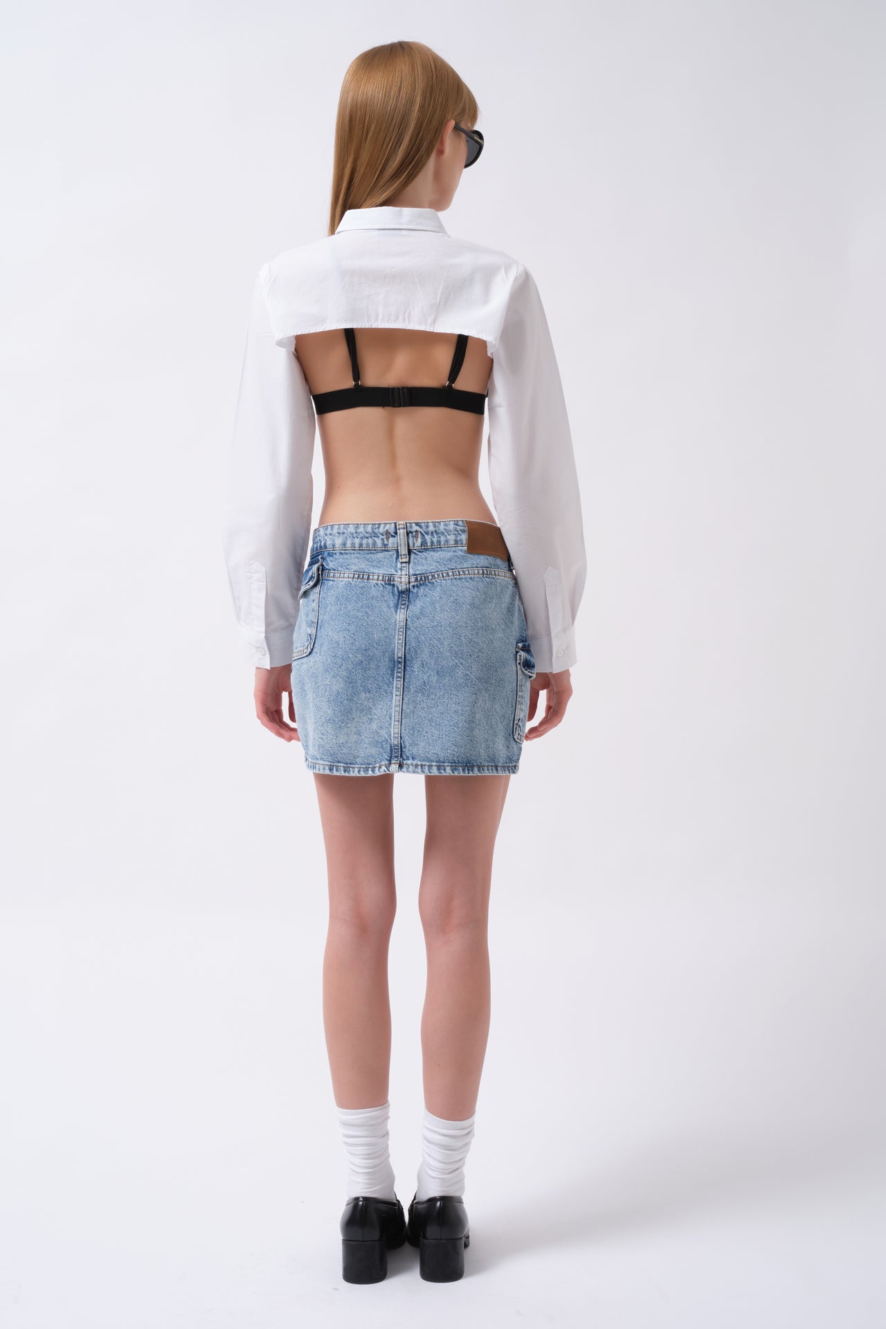 Cep Detay Denim Mini Mavi Etek