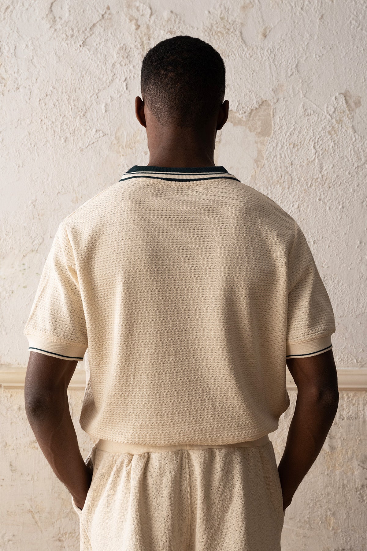 ÇİZGİLİ POLO YAKA YEŞİL T-SHIRT