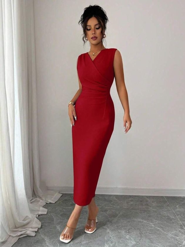 Women's Short Sleeve Mandarin Collar Floral Accessory Detailed Short Imported Crepe Dress