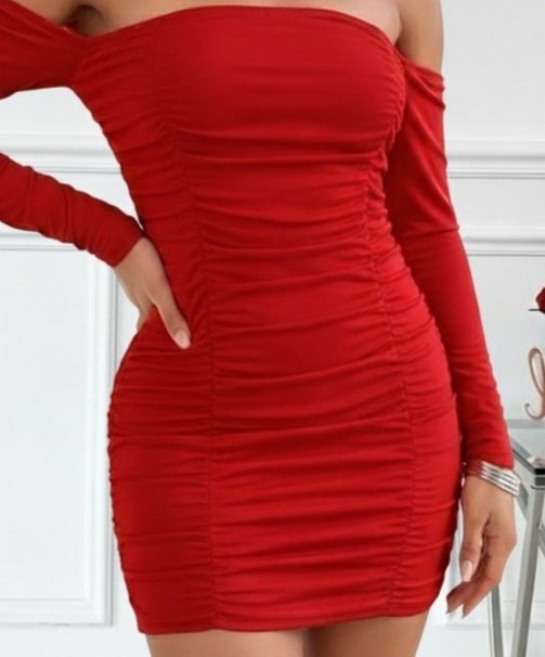 Women's Long Sleeve Off-Shoulder Puff Sleeve Sandy Short Dress