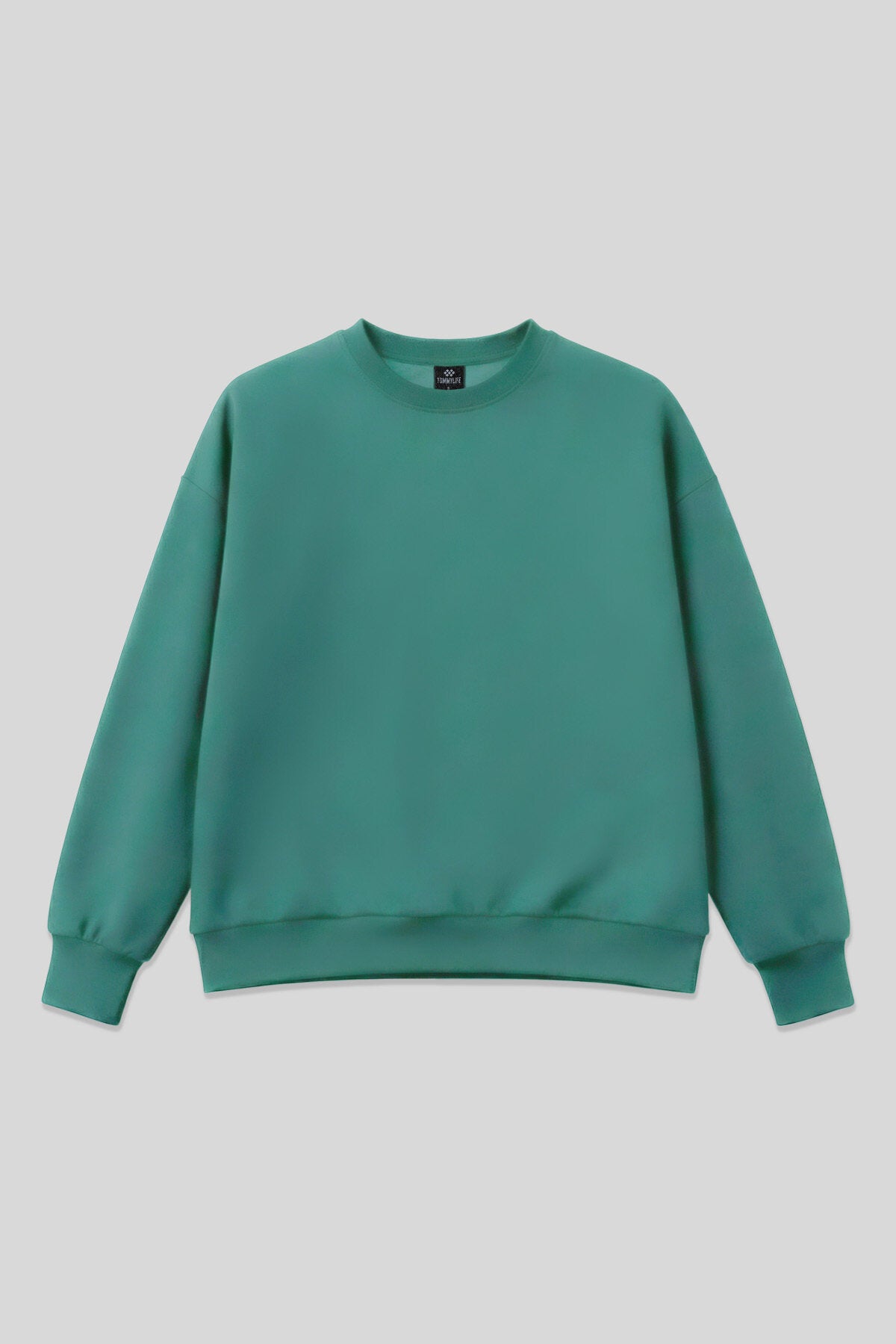 Deniz Yeşili Basic O Yaka Oversize Kadın Sweatshirt - 97053