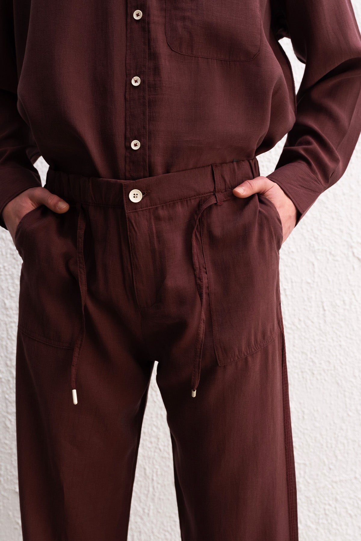 DÖKÜMLÜ JOGGER BORDO PANTOLON