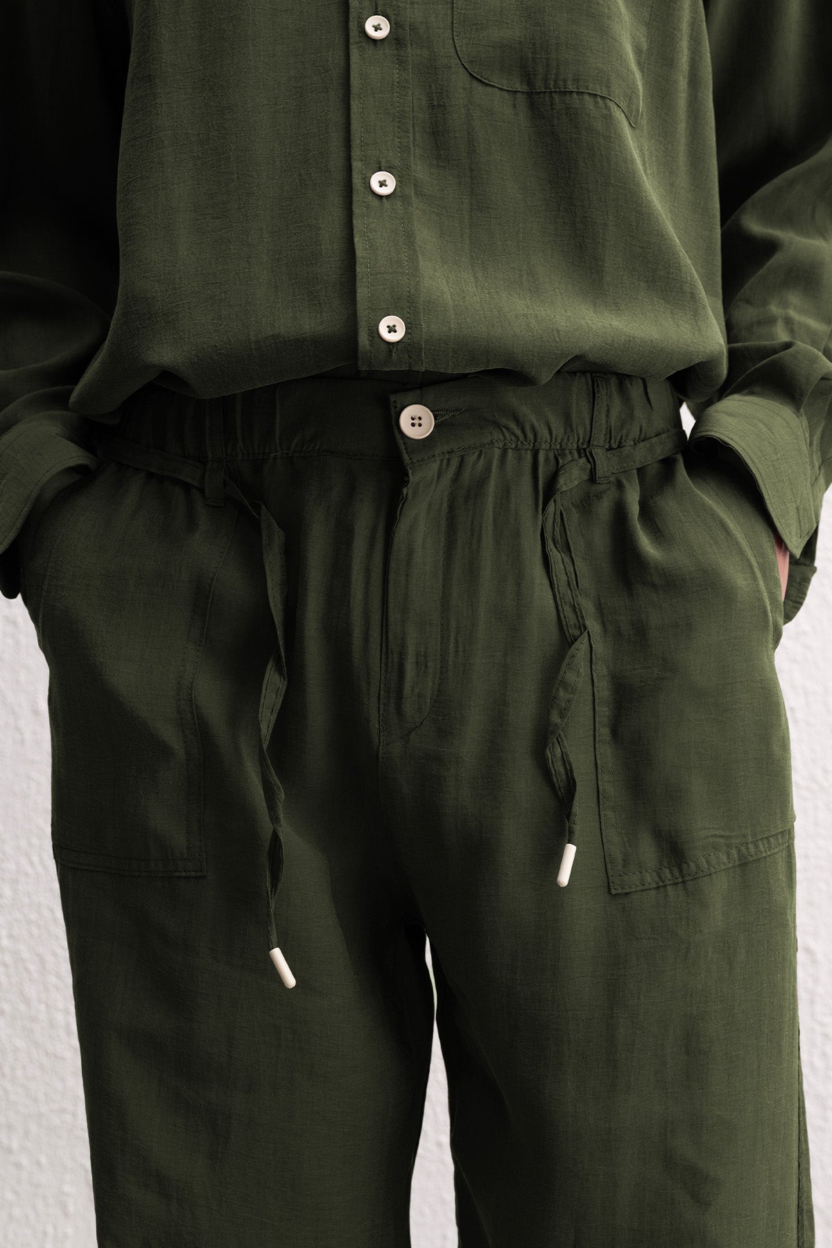 DÖKÜMLÜ JOGGER HAKİ PANTOLON - HAKİ M