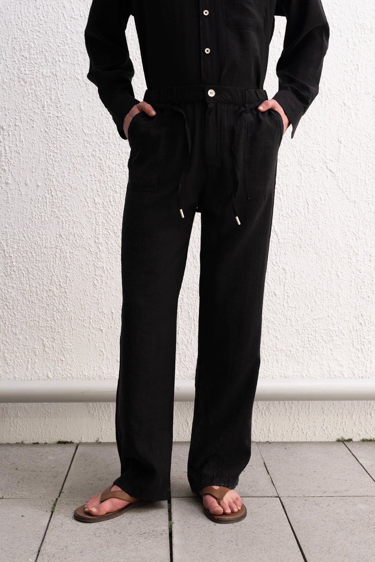DÖKÜMLÜ JOGGER SİYAH PANTOLON - SİYAH XL