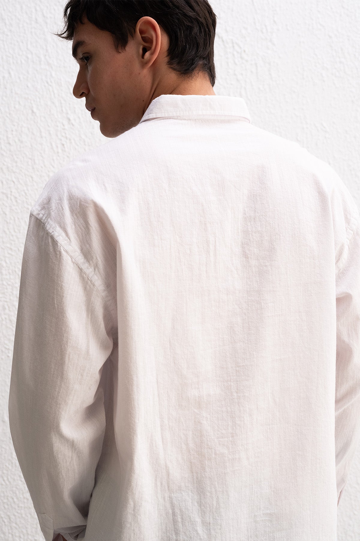 OVERSIZE FRESH KETEN BEYAZ GÖMLEK - BEYAZ S