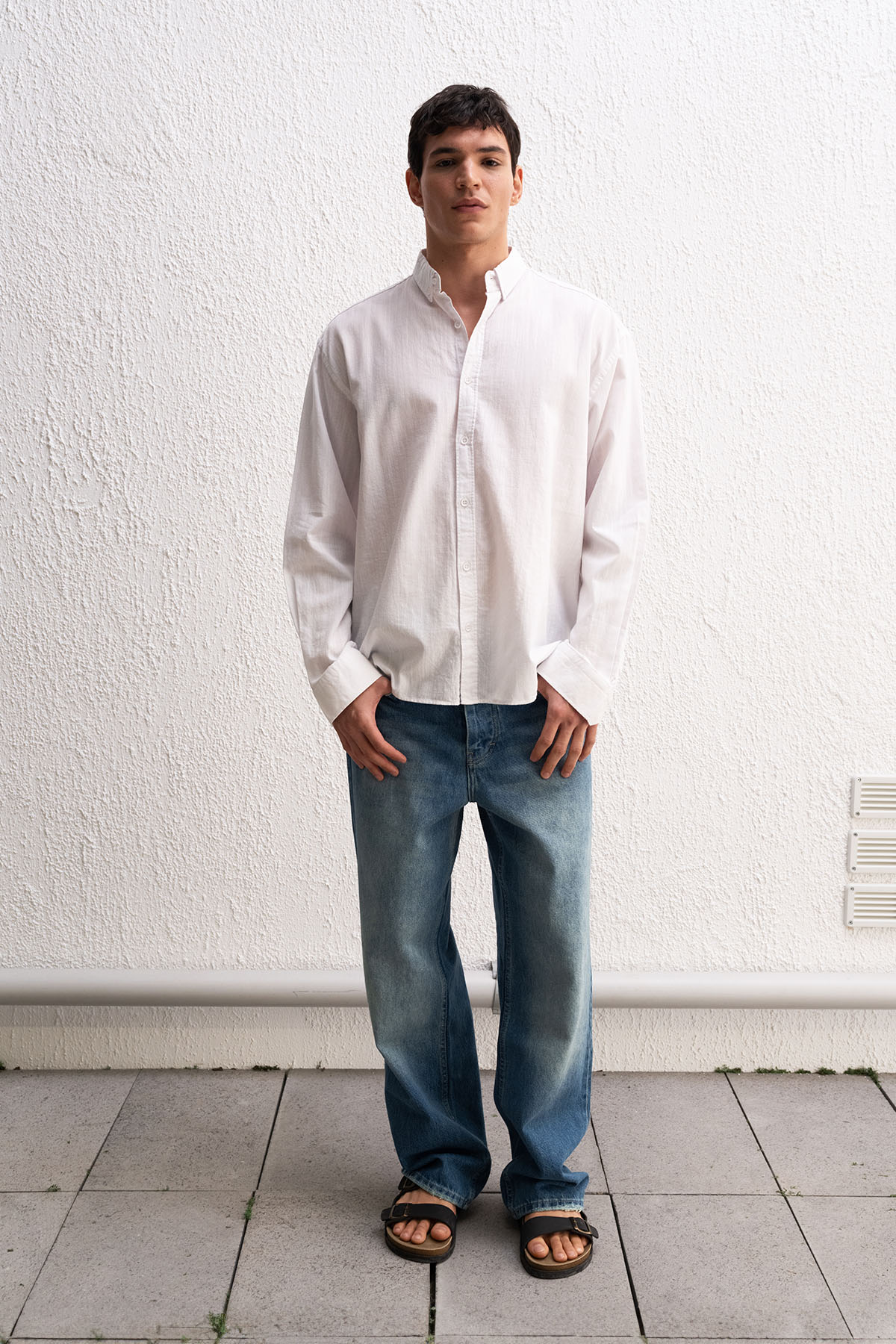 OVERSIZE FRESH KETEN BEYAZ GÖMLEK - BEYAZ XL