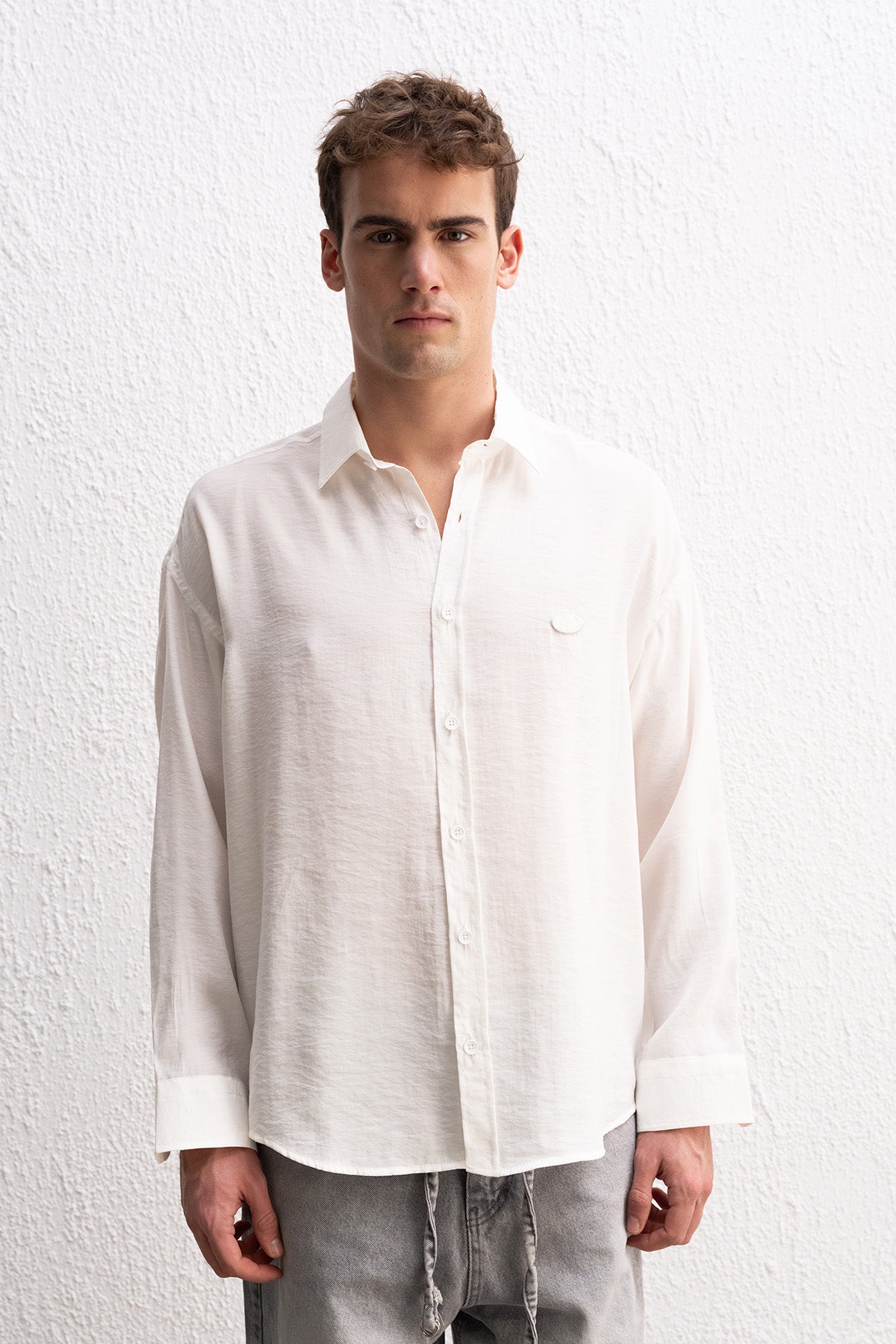 OVERSIZE MODAL BEYAZ GÖMLEK - BEYAZ XL