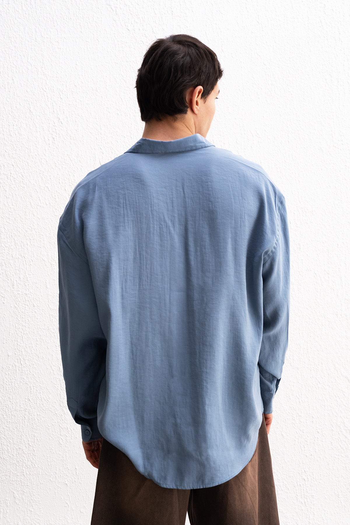 OVERSIZE MODAL INDIGO GÖMLEK