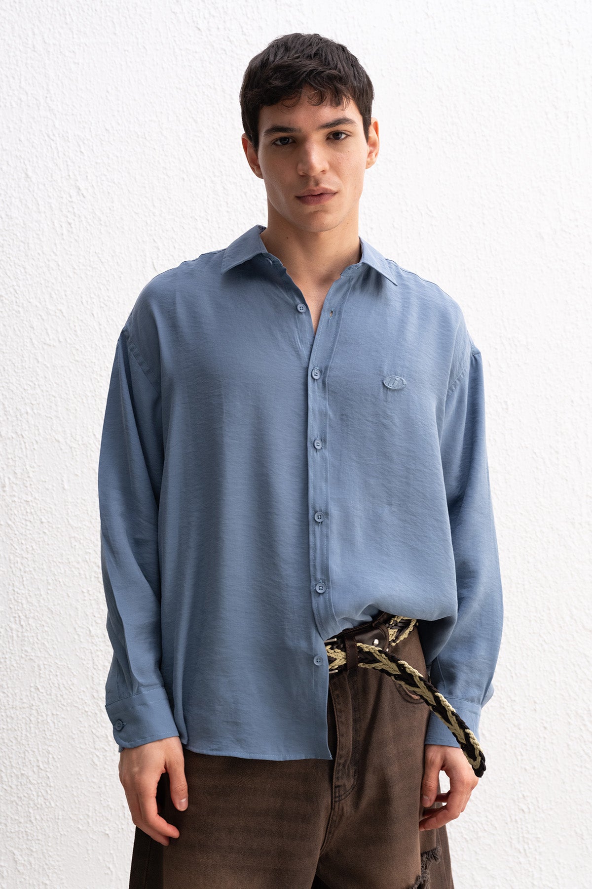 OVERSIZE MODAL INDIGO GÖMLEK - İNDİGO M