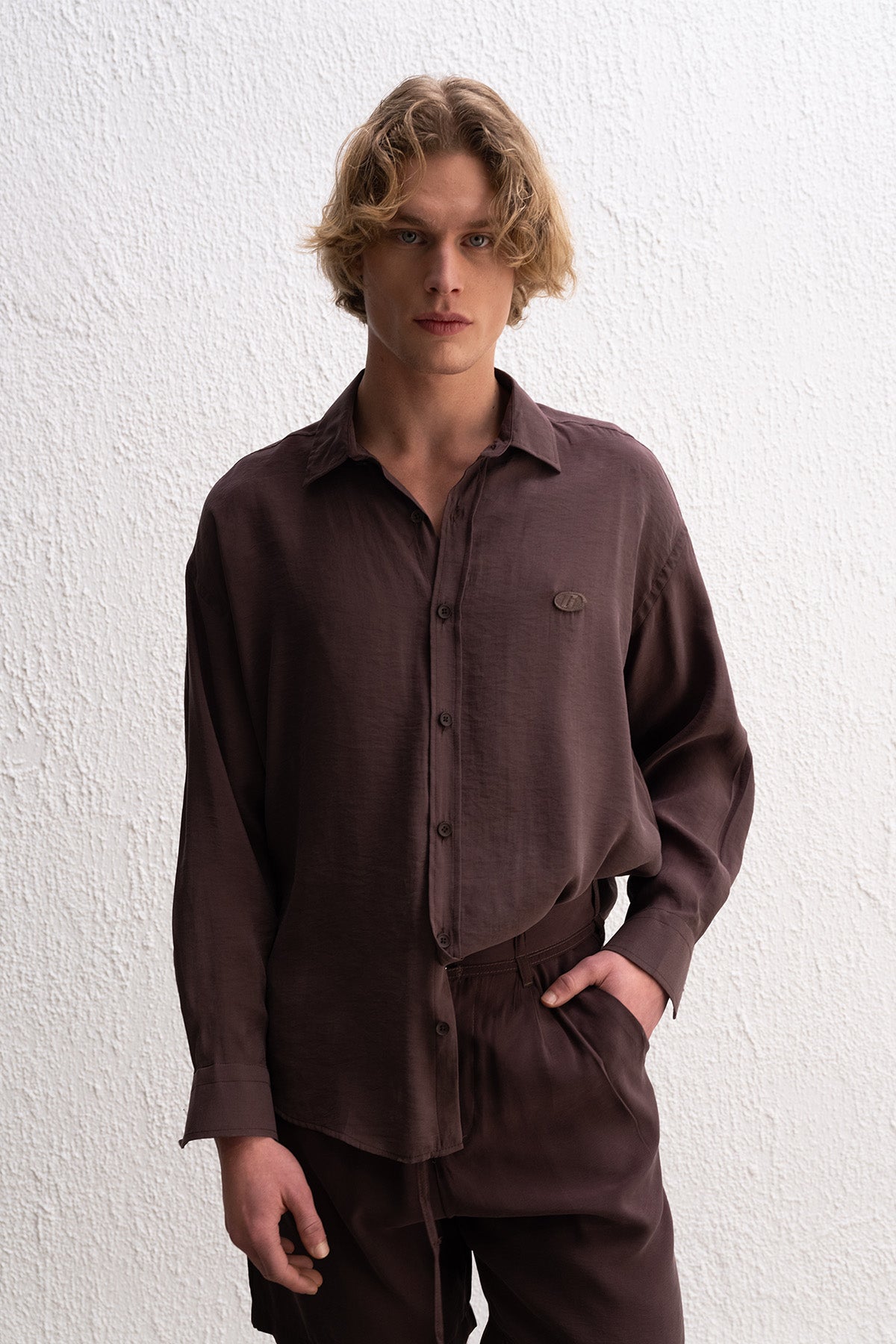 OVERSIZE MODAL KAHVERENGİ GÖMLEK