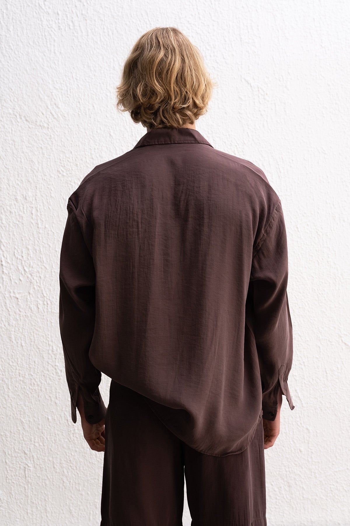 OVERSIZE MODAL KAHVERENGİ GÖMLEK - KAHVERENGİ S