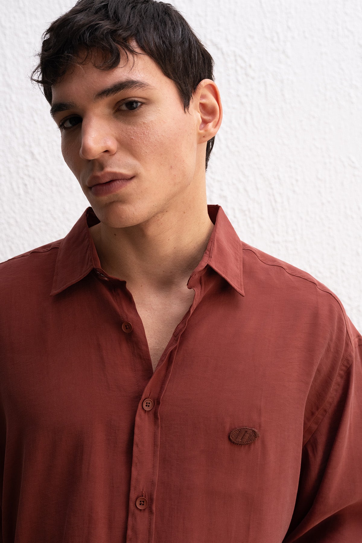 OVERSIZE MODAL KİREMİT GÖMLEK