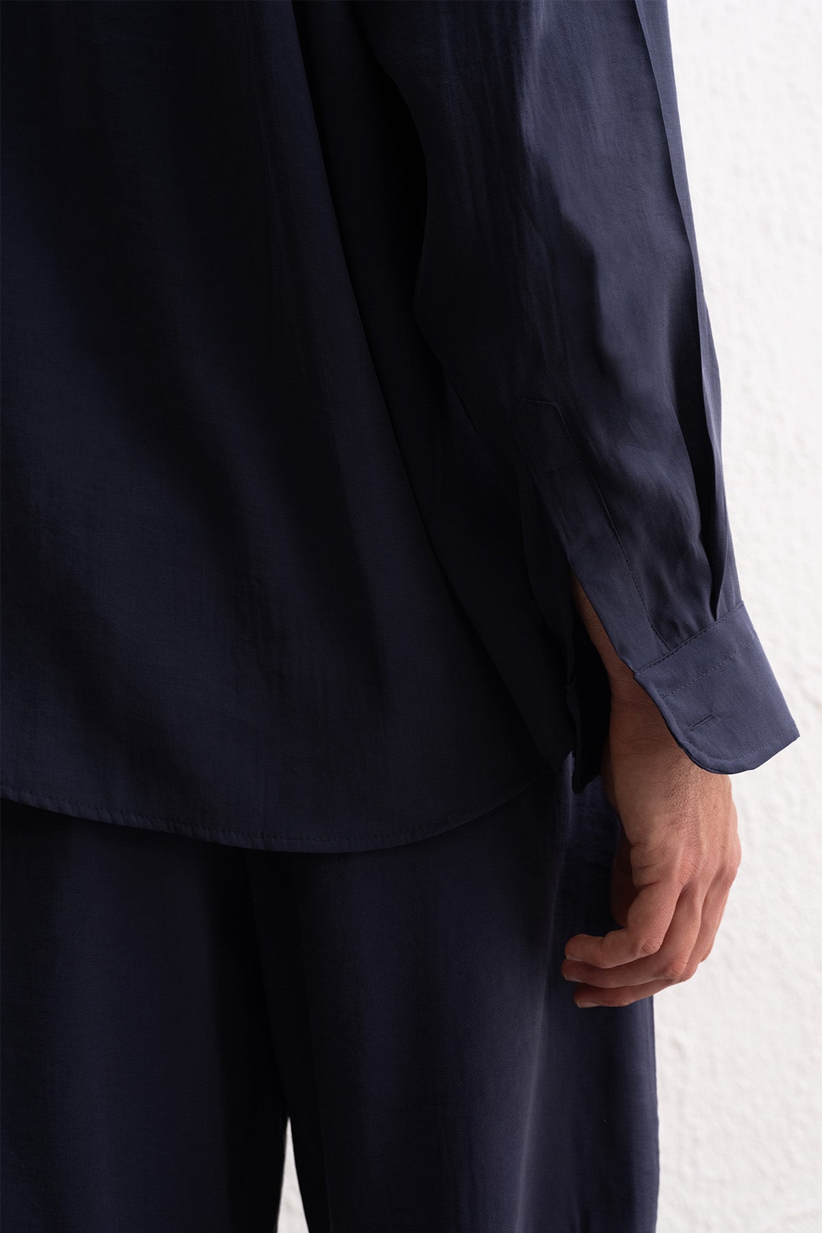 OVERSIZE MODAL LACİVERT GÖMLEK - LACİVERT L