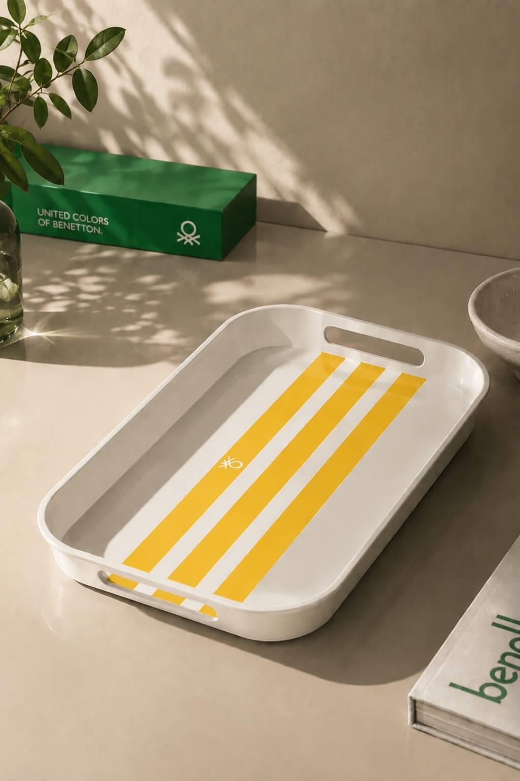E-Kct64-S Melamine Sarı 19*33 Cm Servis Tepsisi