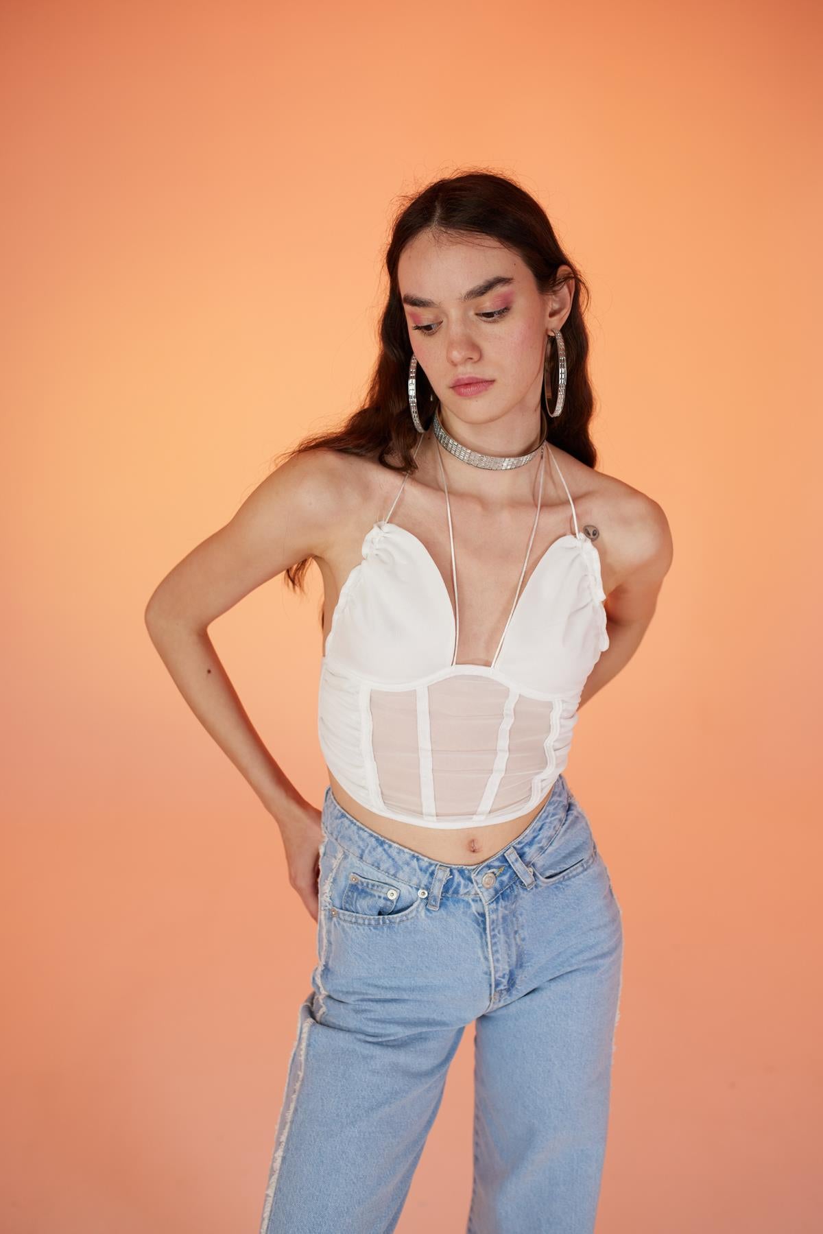 Sasha Bluz Beyaz Beyaz L