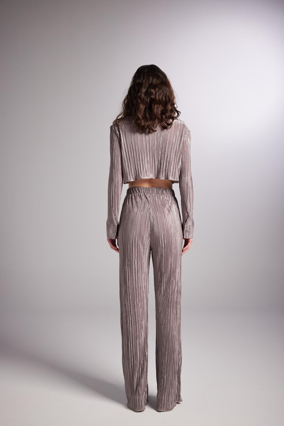 Crop Model Düğme Kapamalı Comfy Crop Gömlek Vizon