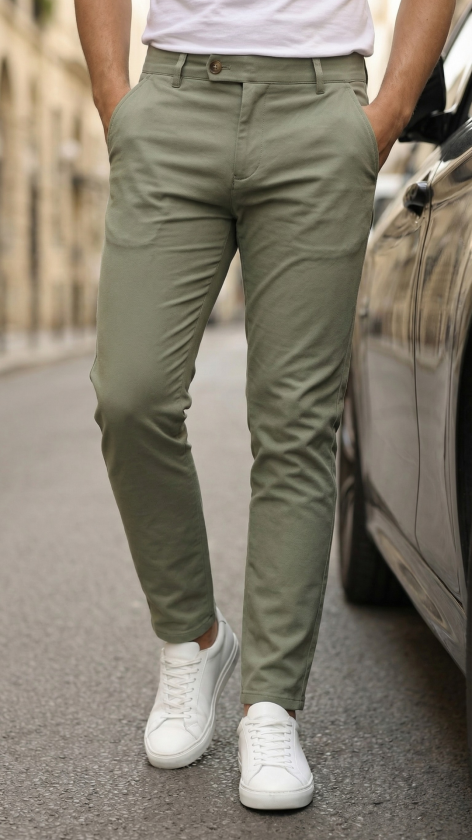 Erkek Slim Fit Dilli Kumaş Pantolon
