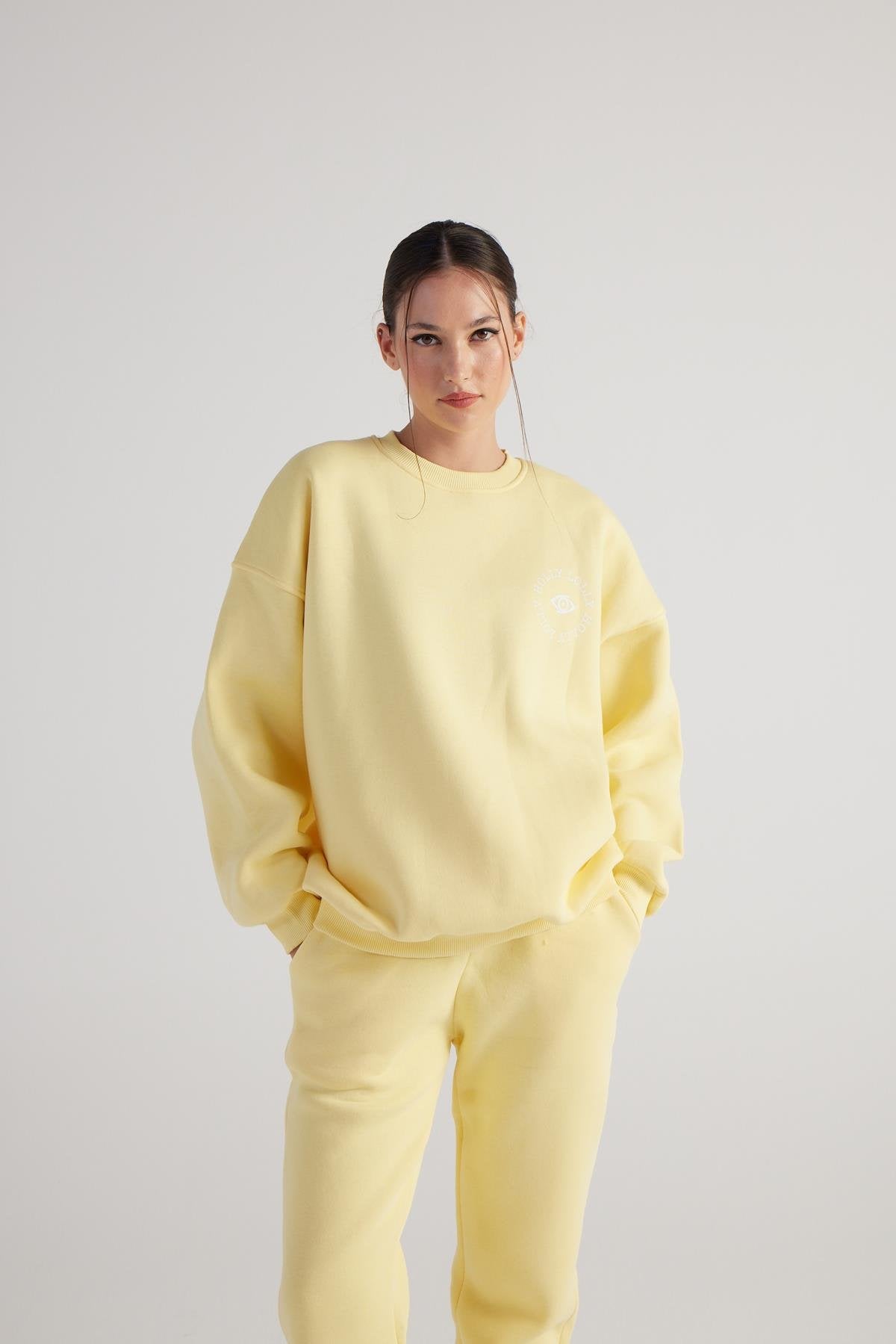 Fine Sweatshirt Sarı Sarı L