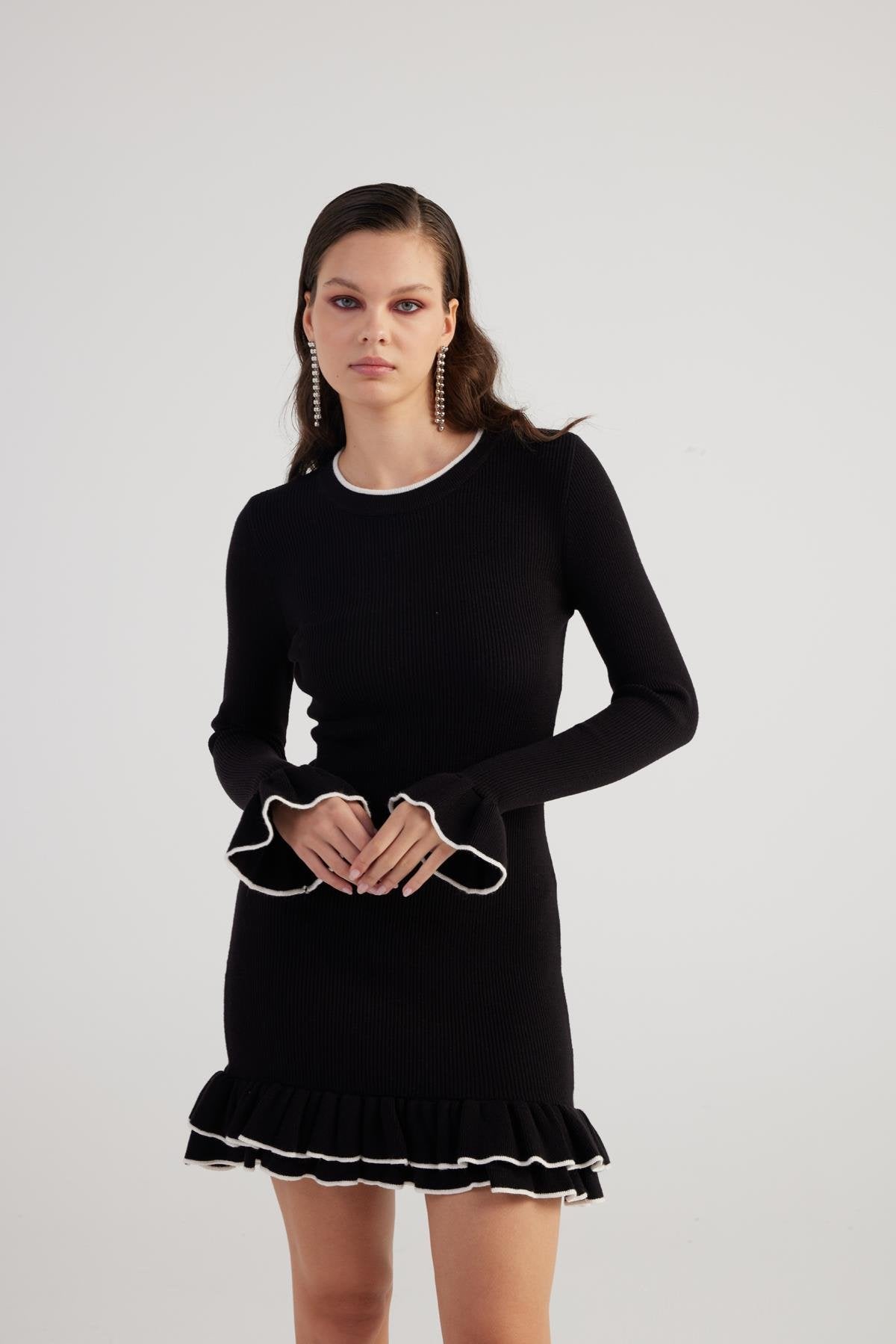 Rebeca Triko Elbise Siyah