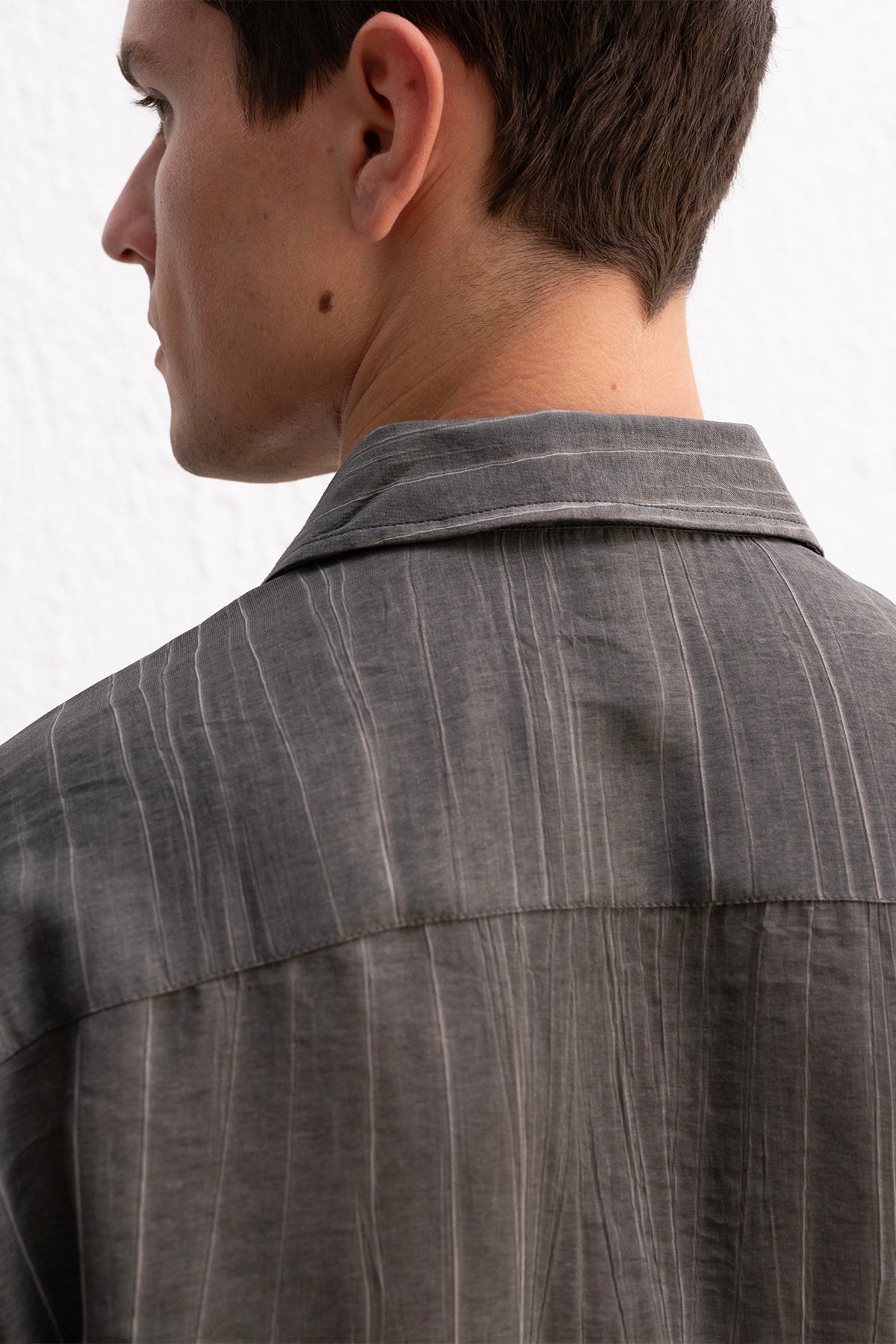 EFEKTLİ DÖKÜMLÜ ANTRASİT GÖMLEK - ANTRASİT M