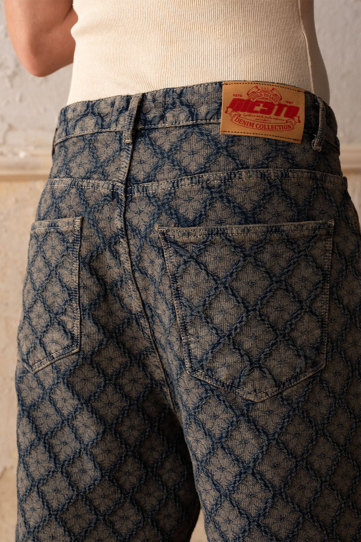 EFEKTLI JEAN LACİVERT ŞORT - LACİVERT XL