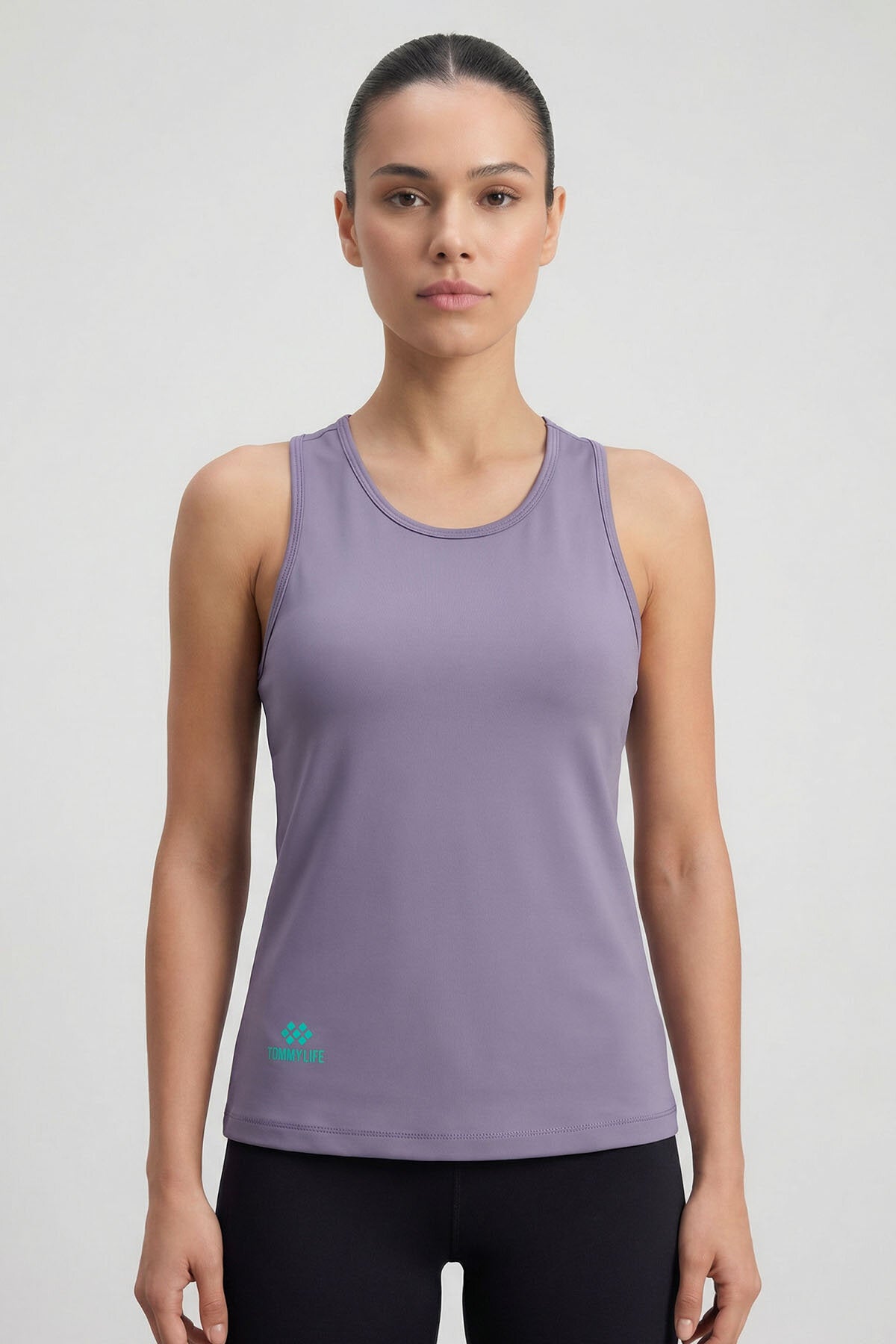 Eflatun Standart Fit Çapraz Sırt Detaylı Kadın Spor Atlet - 97296