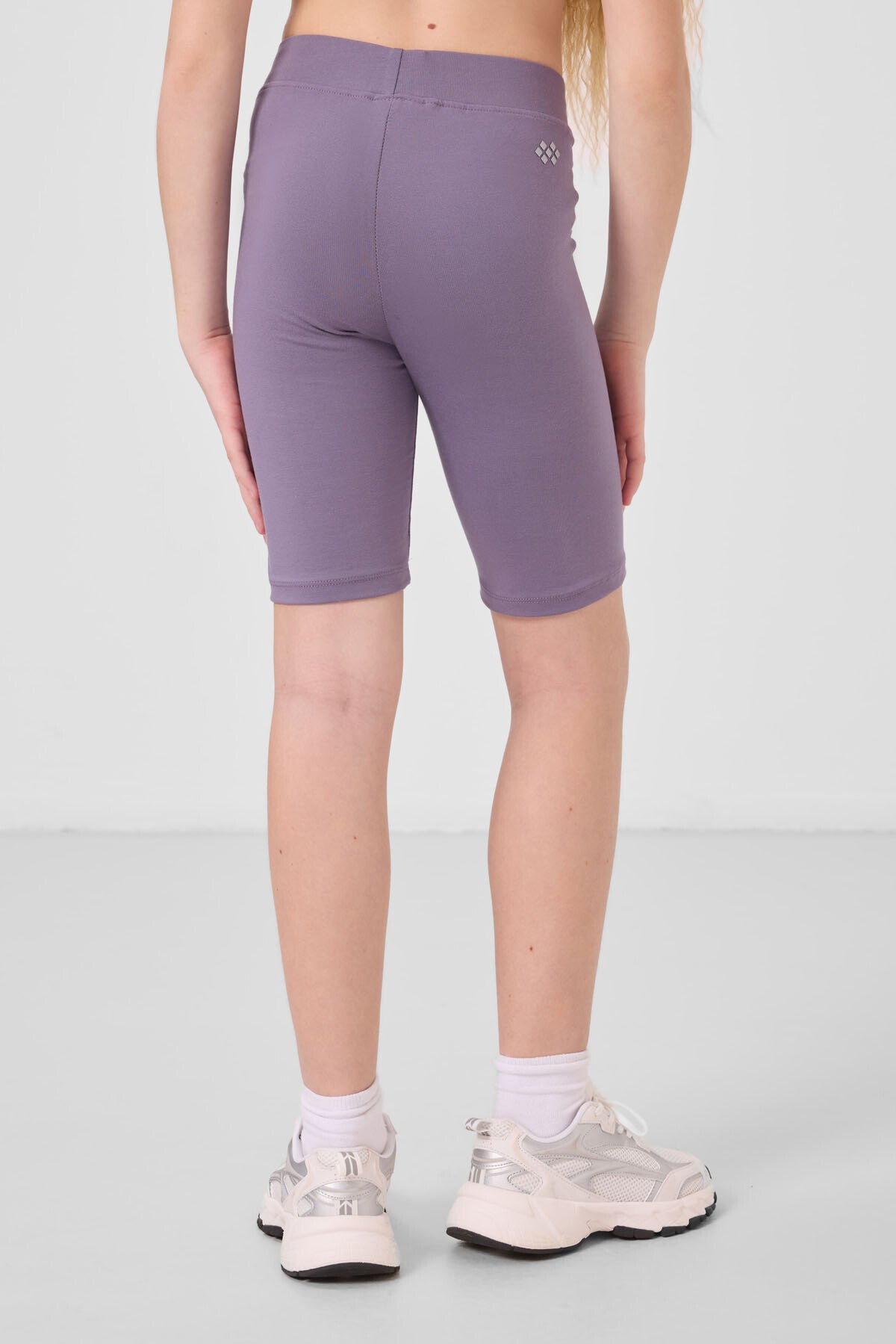 Eflatun Pamuklu Kısa Paça Standart Fit Basic Kız Çocuk Tayt - 75188