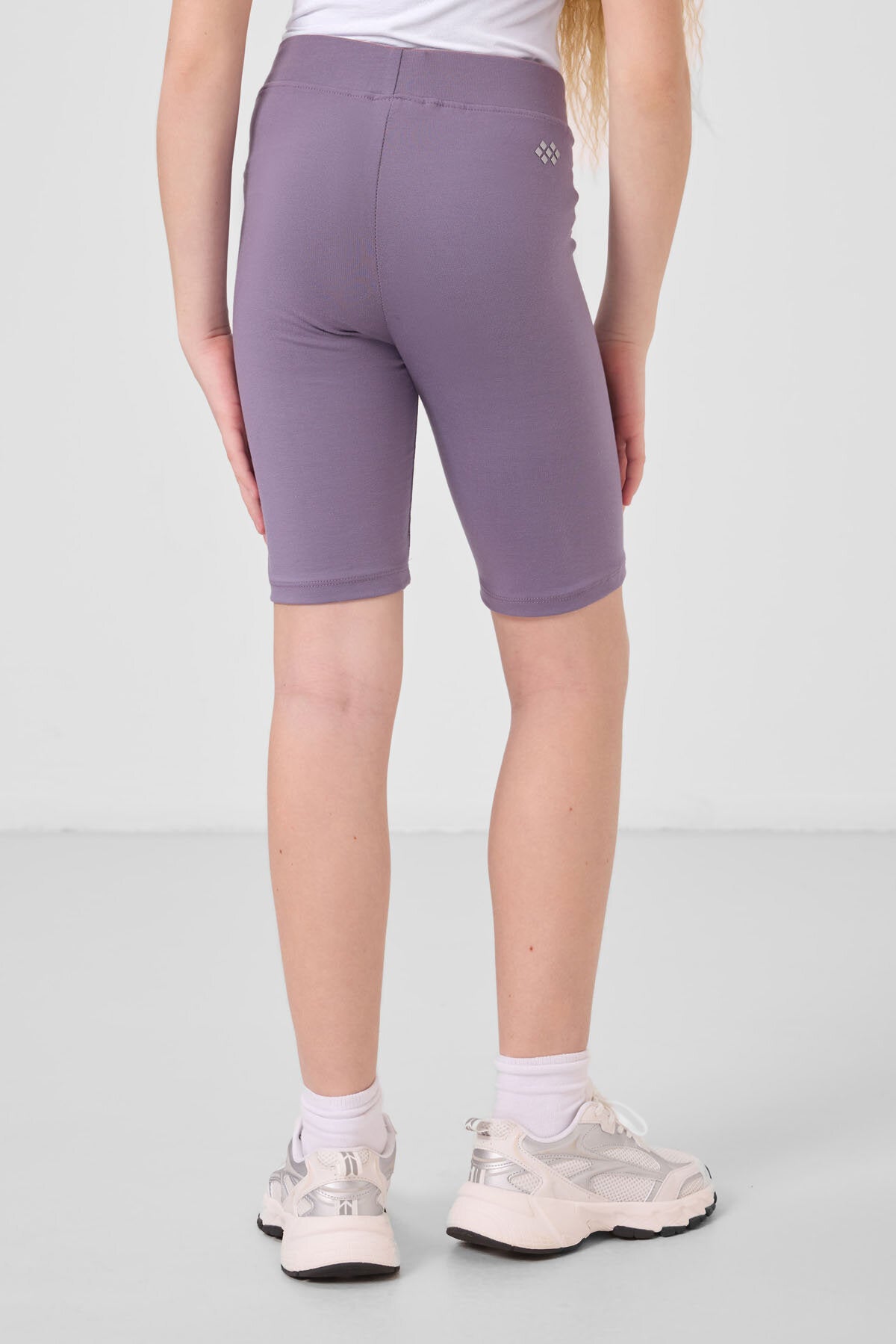 Eflatun Pamuklu Kısa Paça Standart Fit Basic Kız Çocuk Tayt - 75188