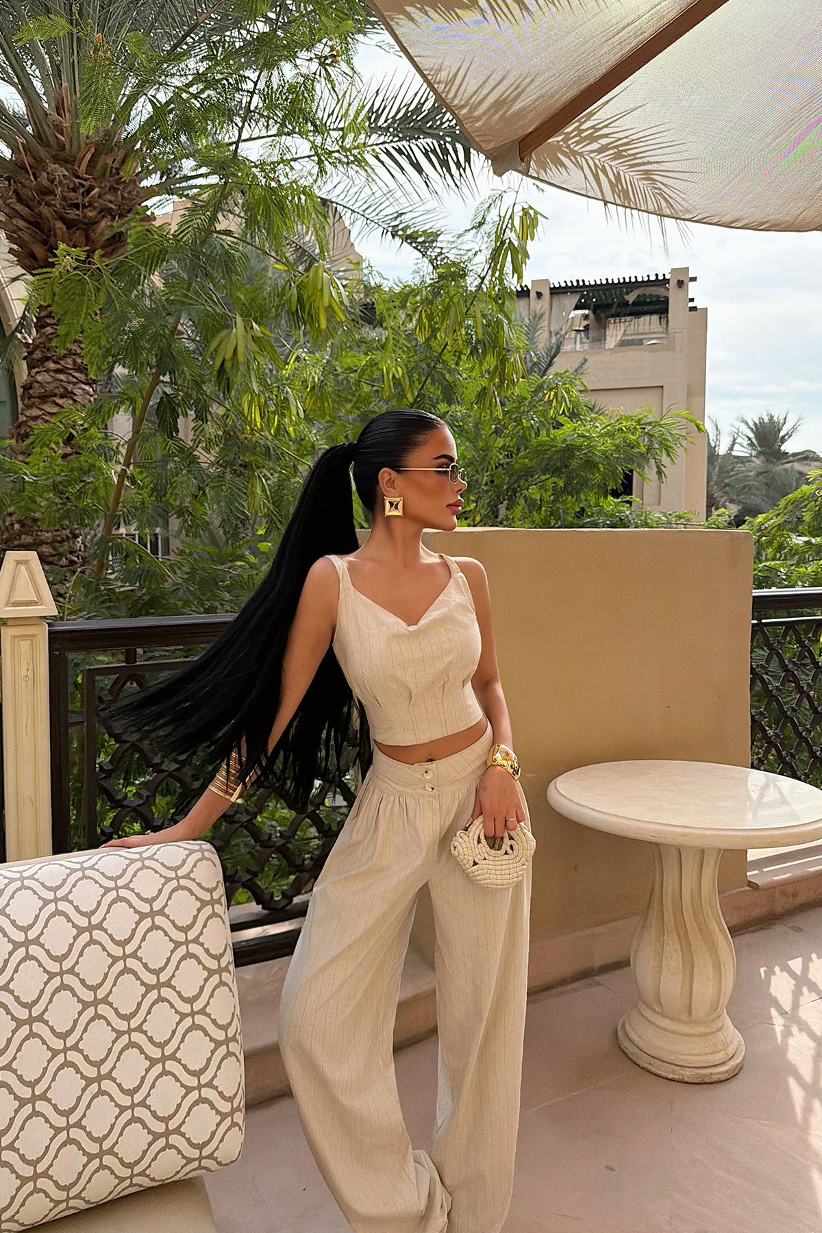 Ekru Bustiyer Pantolon Takım ATE-4700