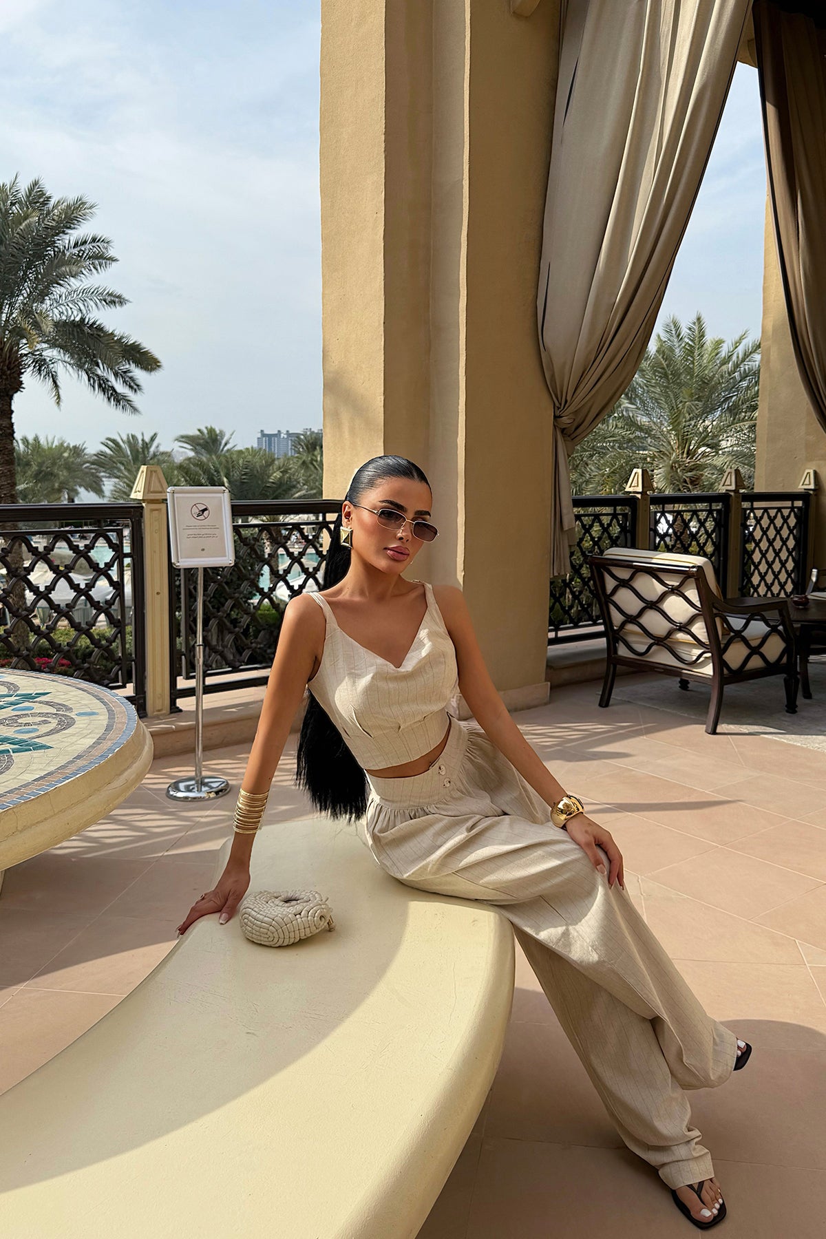 Ekru Bustiyer Pantolon Takım ATE-4700