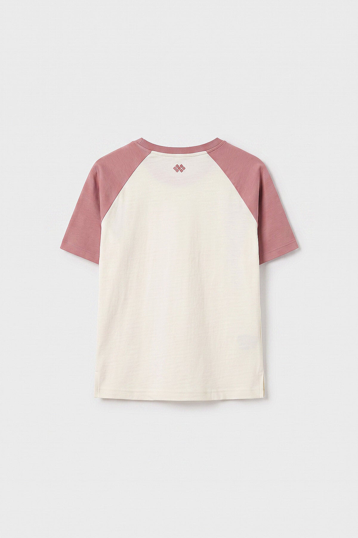 Ekru-Gül Kurusu Standart Fit Reglan Kollu Kız Çocuk T-Shirt - 75180