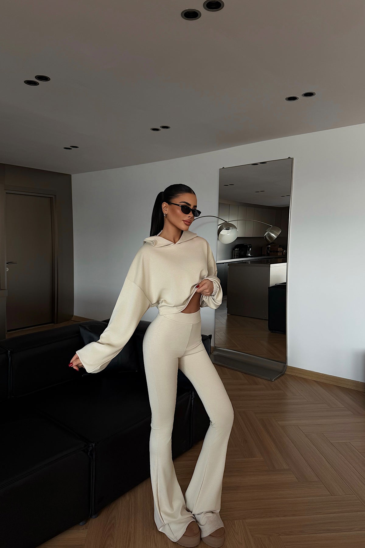 Ekru Kerrie Eşofman Takım ATE-4139