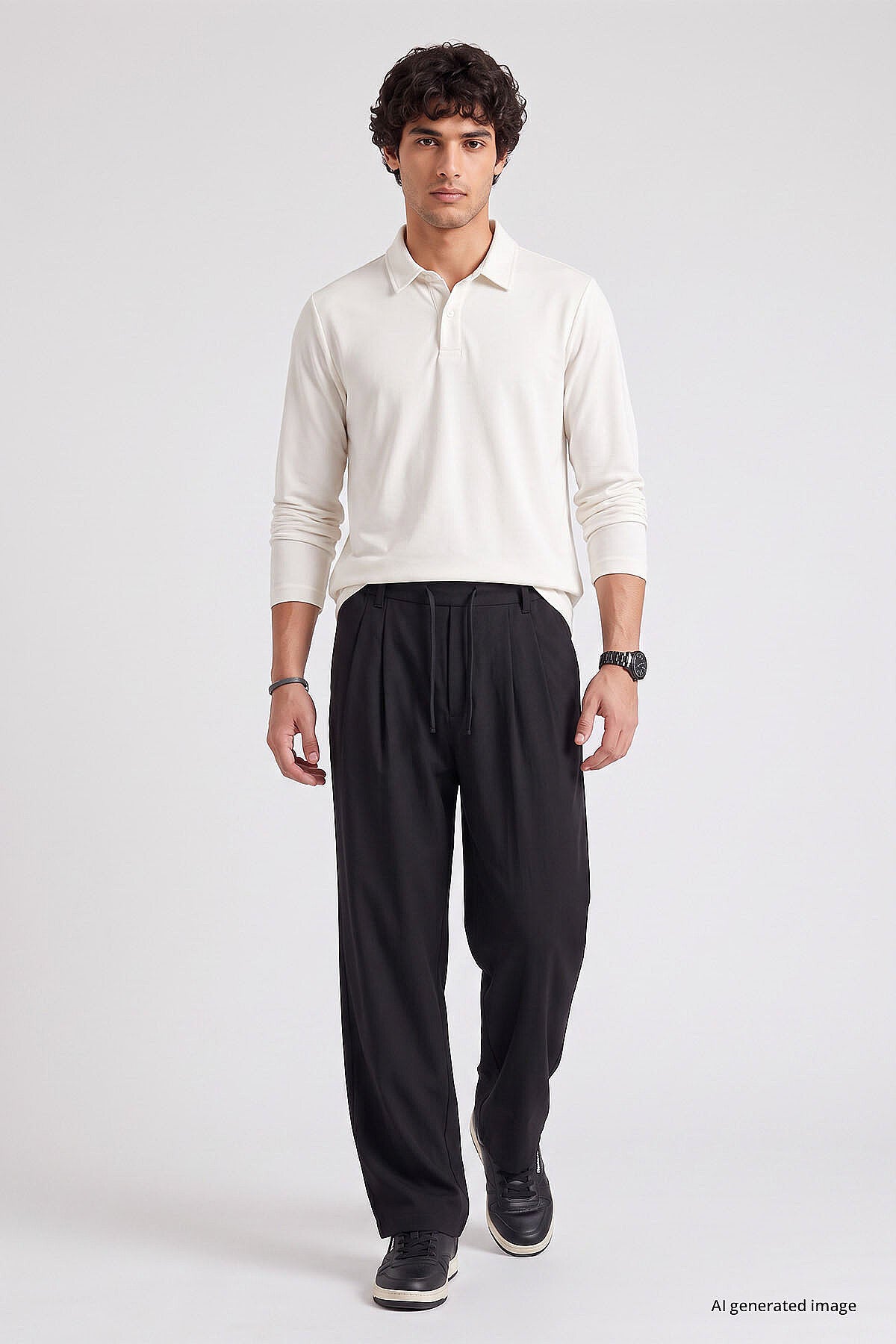 Ekru Rahat Form Basic Erkek Polo Yaka T-Shirt - 88512